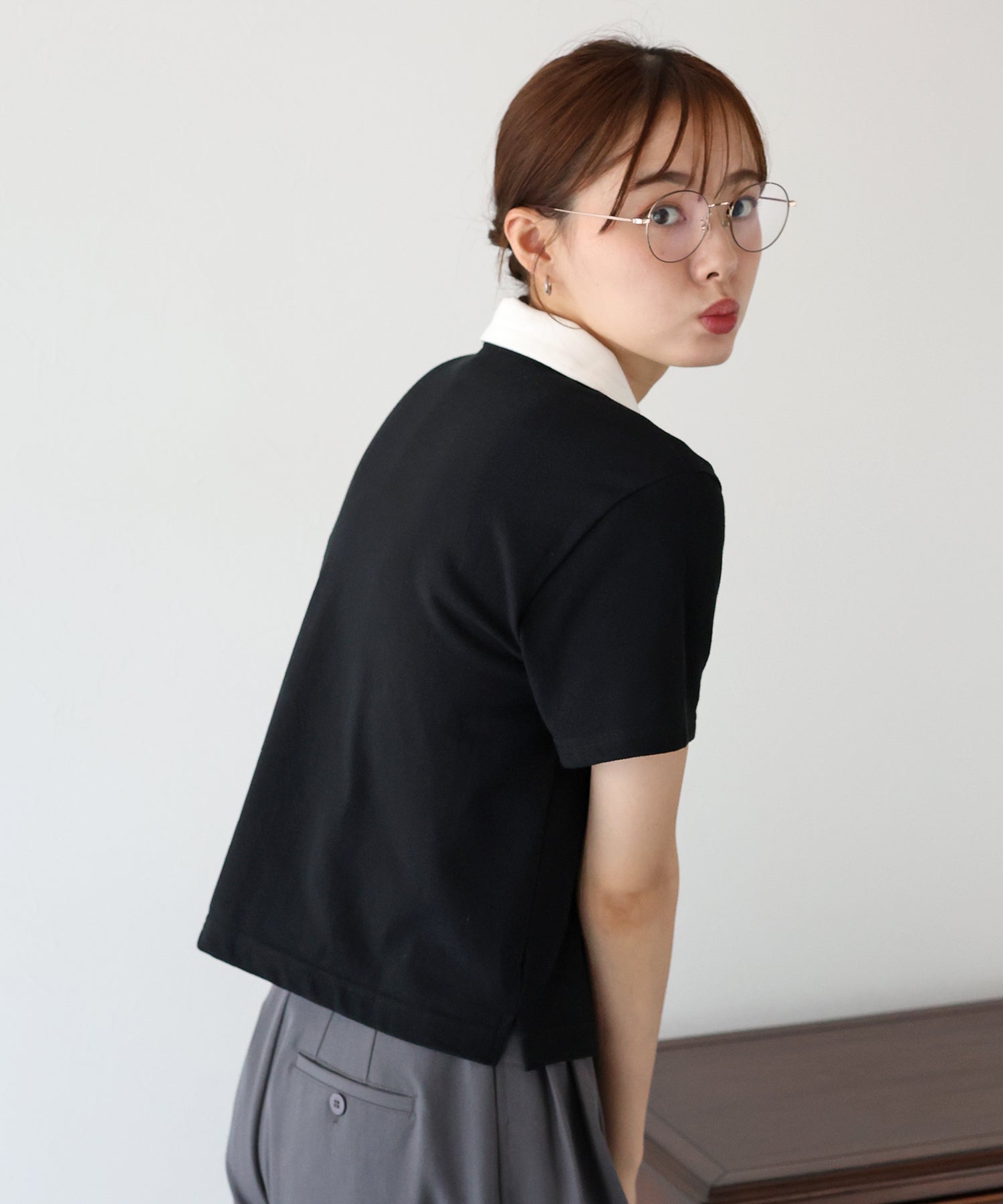 ブルーイースト BLUEEAST バイカラーポロシャツ (ブラウン) ブラウン