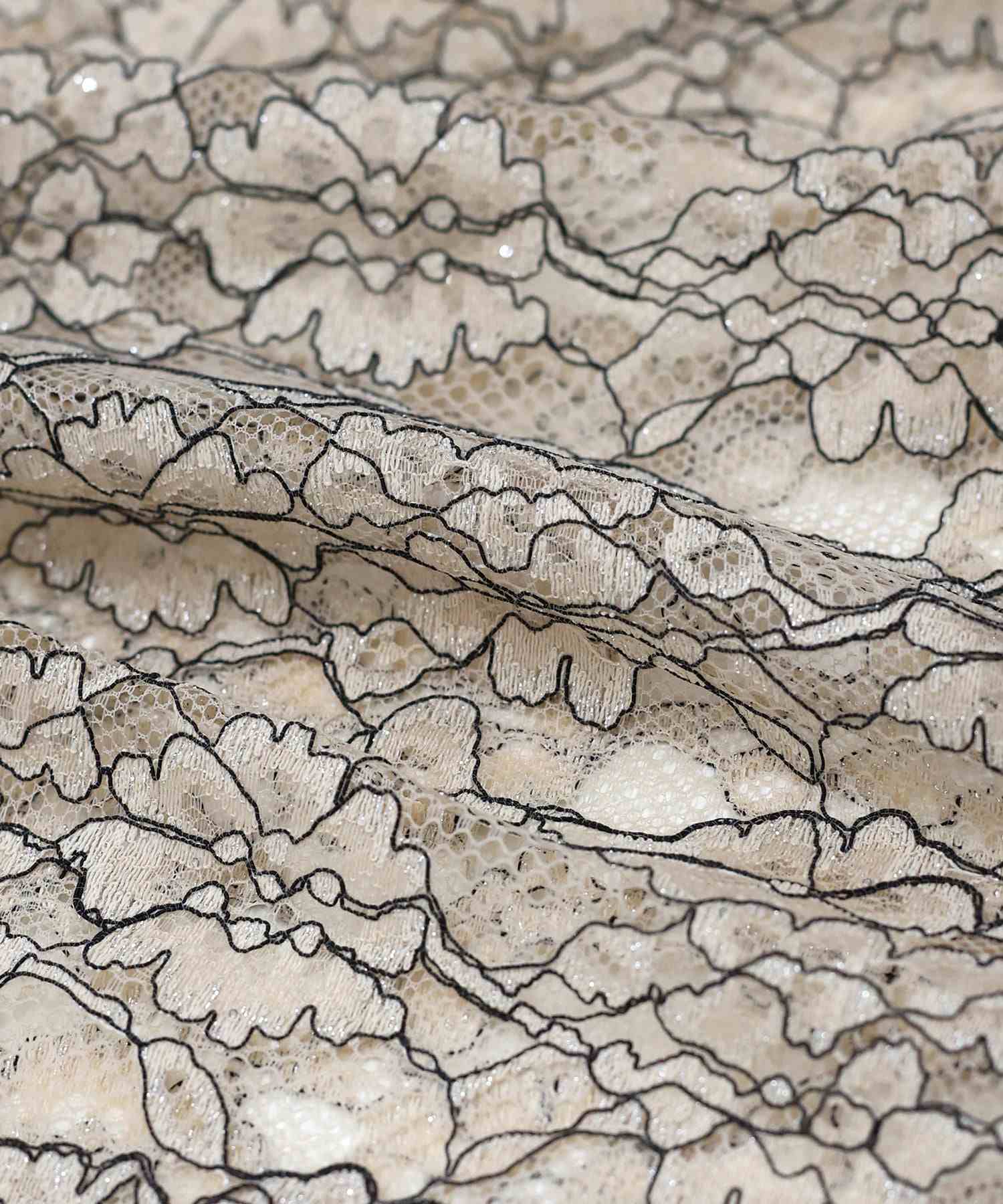 ブルーイースト BLUEEAST ボリュームフレアスリーブマーメイドドレス (ブラウン) ブラウン