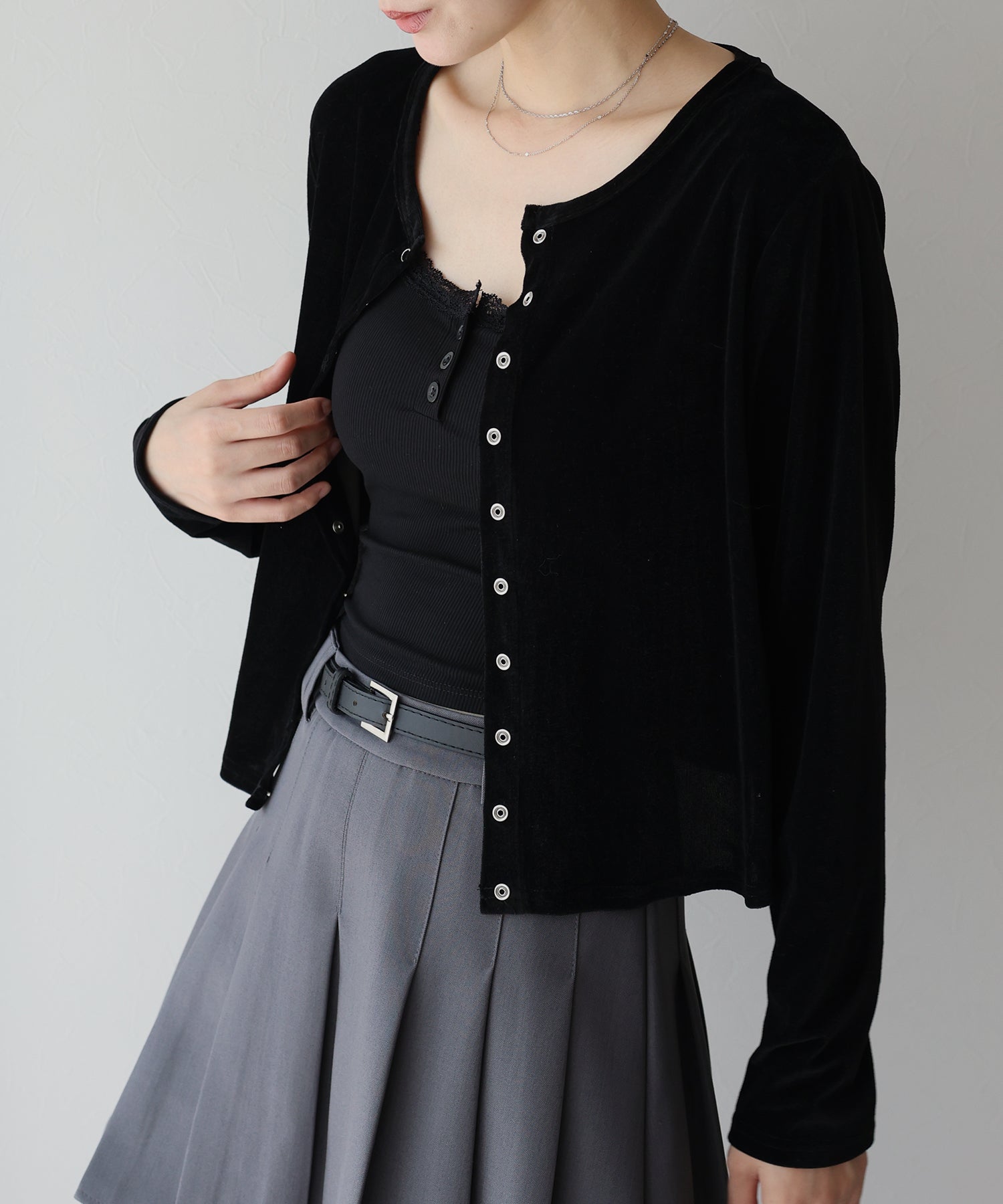 ブルーイースト BLUEEAST シアーベロアカーディガン (ベージュ) ベージュ