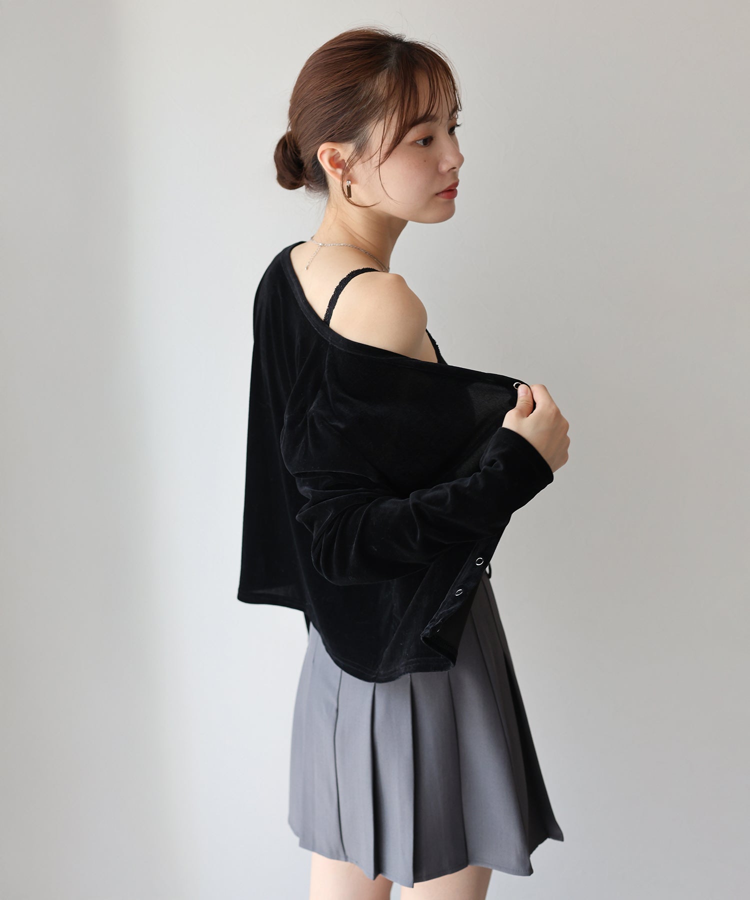 ブルーイースト BLUEEAST シアーベロアカーディガン (ベージュ) ベージュ