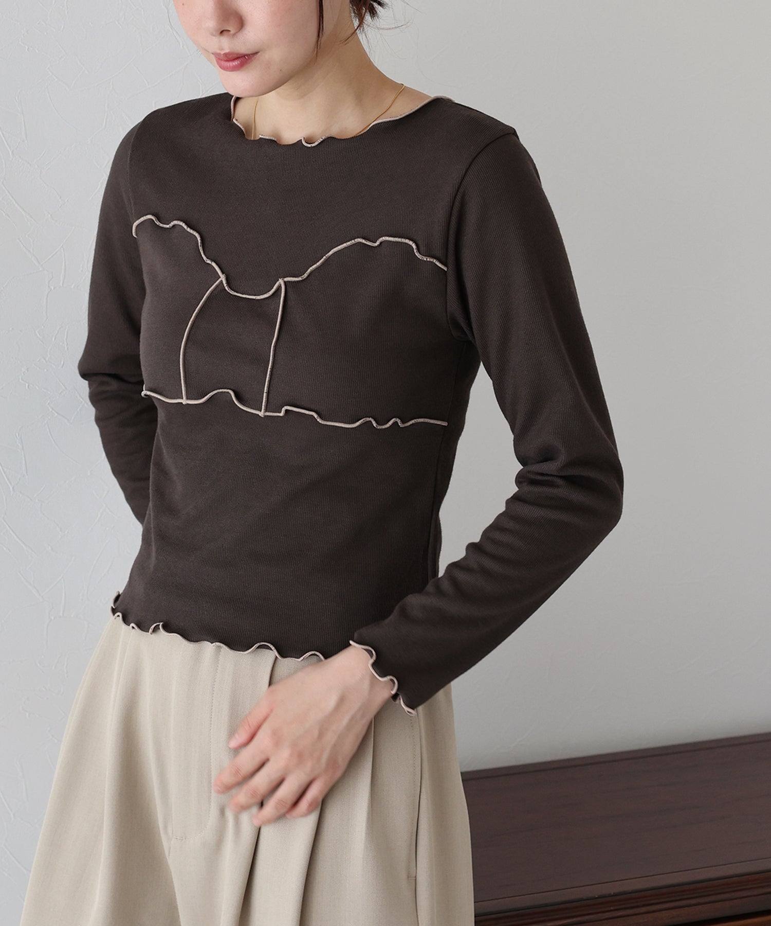 ブルーイースト BLUEEAST リボンメロウTシャツ (ブラウン) ブラウン