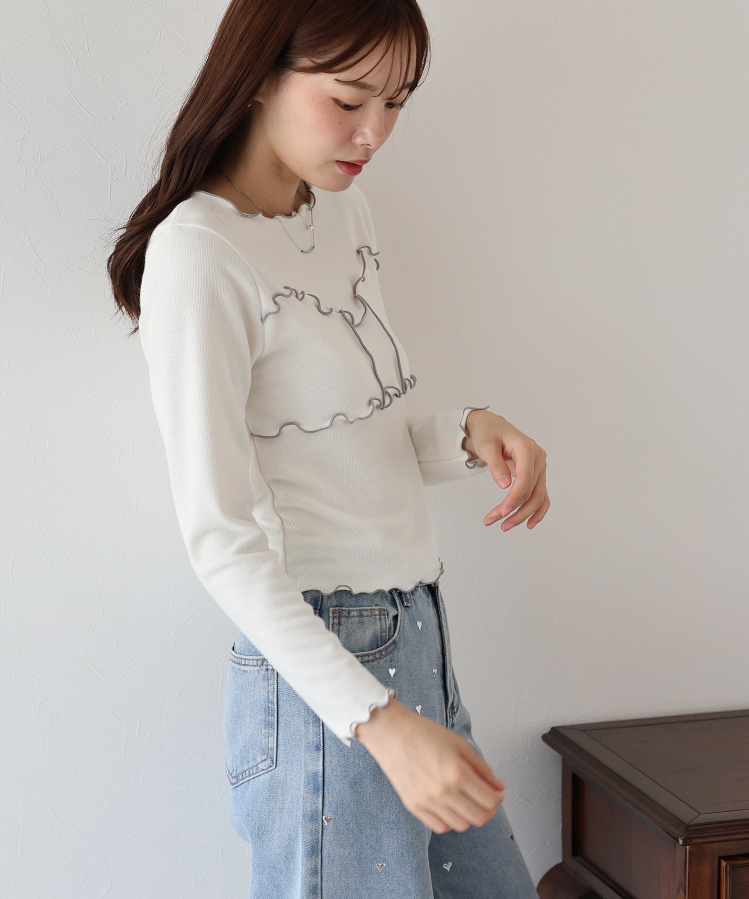 ブルーイースト BLUEEAST リボンメロウTシャツ (ブラウン) ブラウン