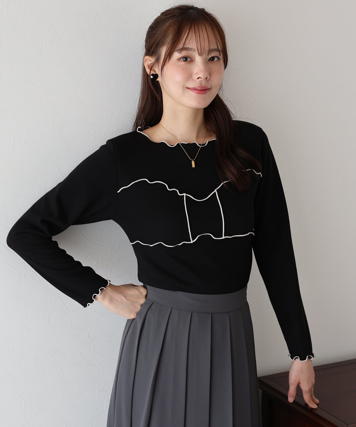 ブルーイースト BLUEEAST リボンメロウTシャツ (ブラウン) ブラウン