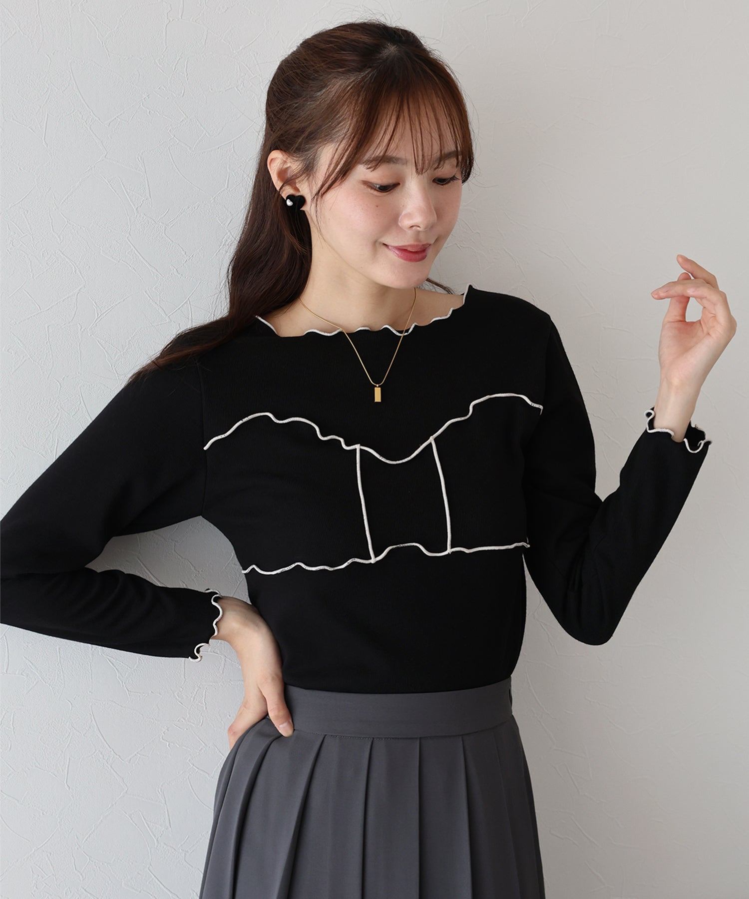 ブルーイースト BLUEEAST リボンメロウTシャツ (ブラック) ブラック