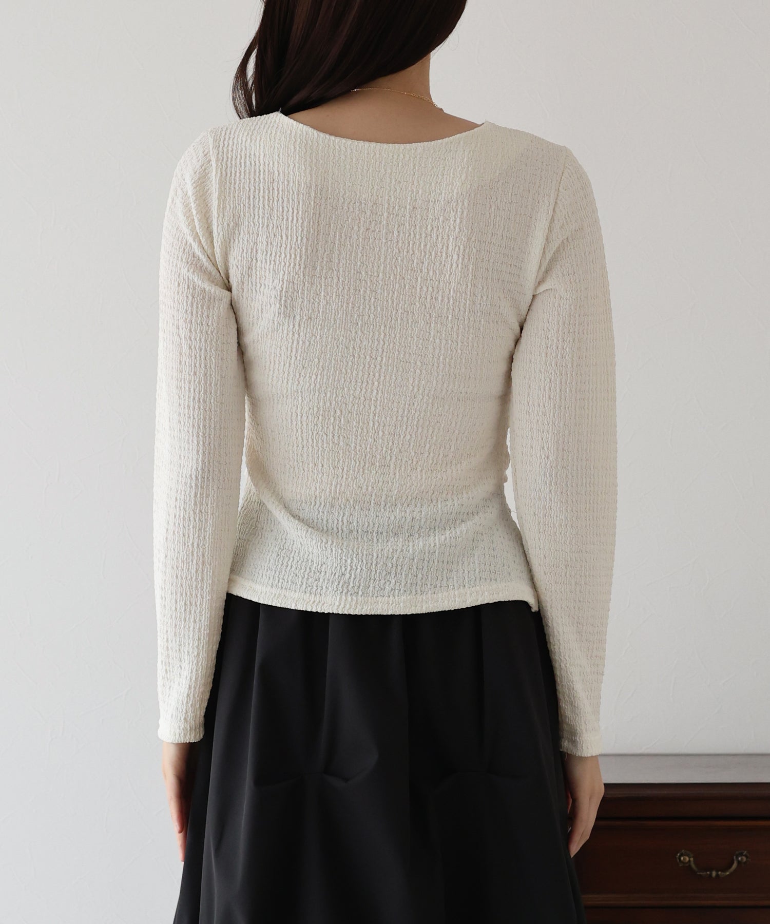 ブルーイースト BLUEEAST サイドタックジャガードカットソー (アイボリー) アイボリー