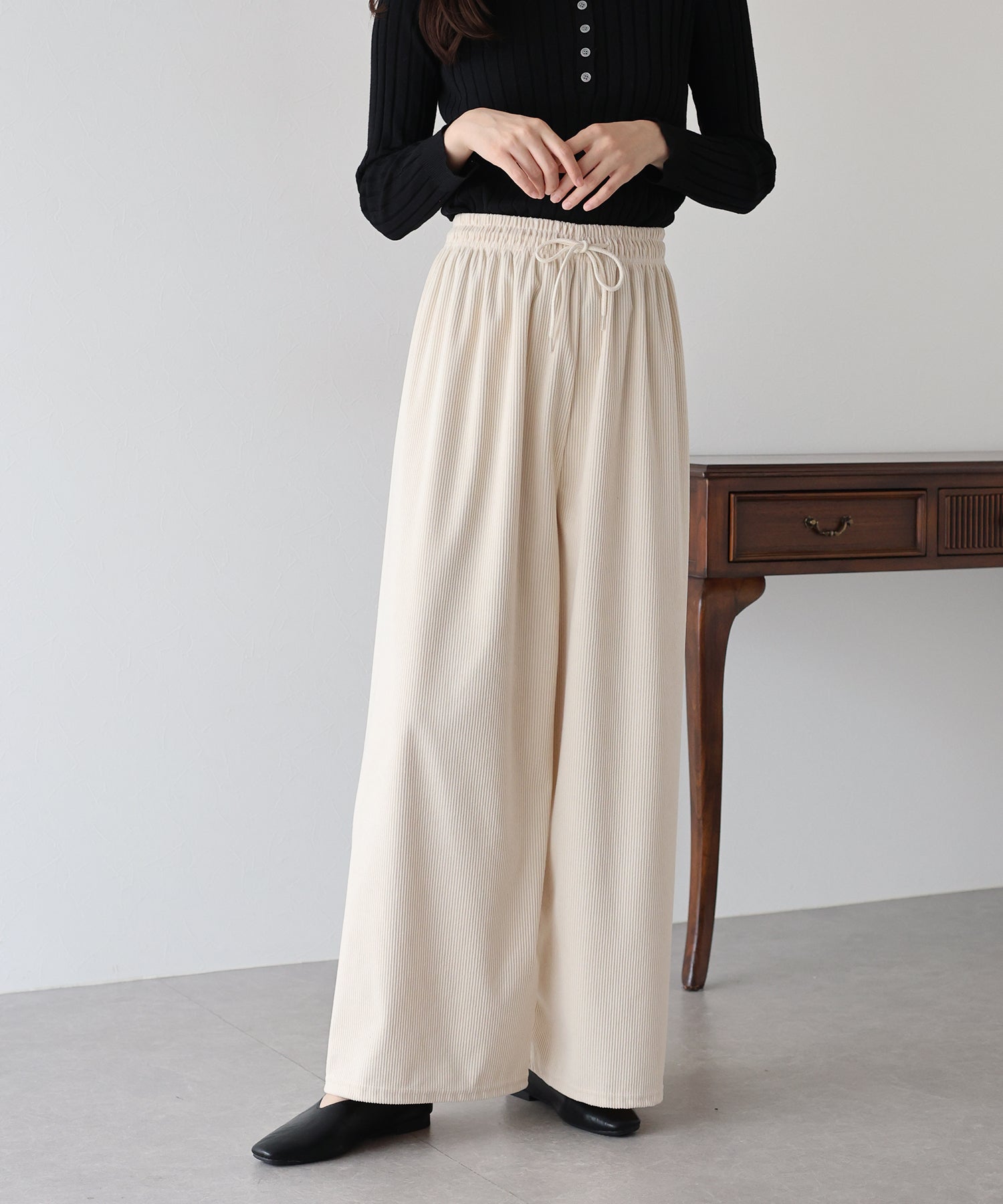 ブルーイースト BLUEEAST コーデュロイイージーパンツ (ブラック) ブラック