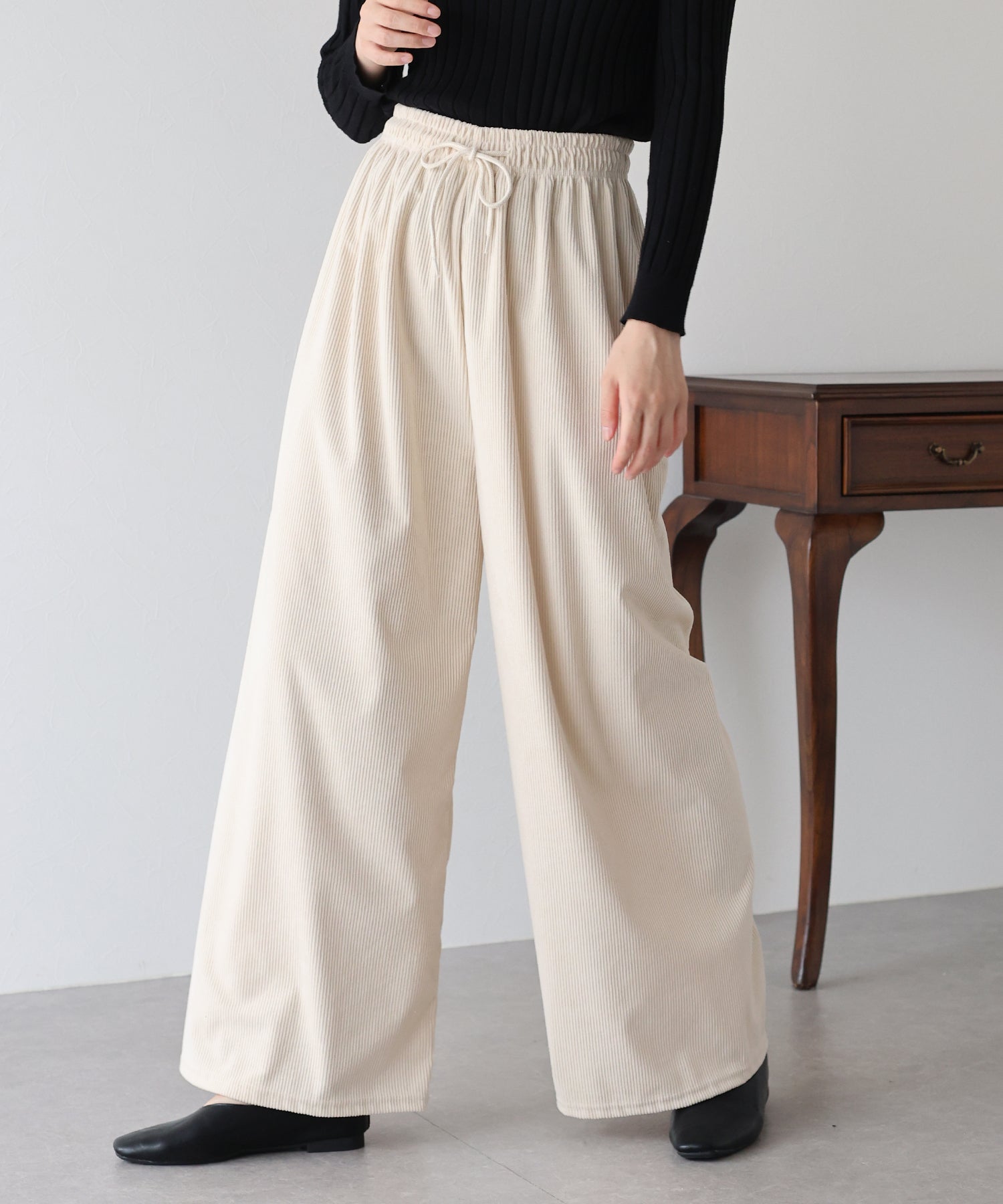 ブルーイースト BLUEEAST コーデュロイイージーパンツ (ブラック) ブラック