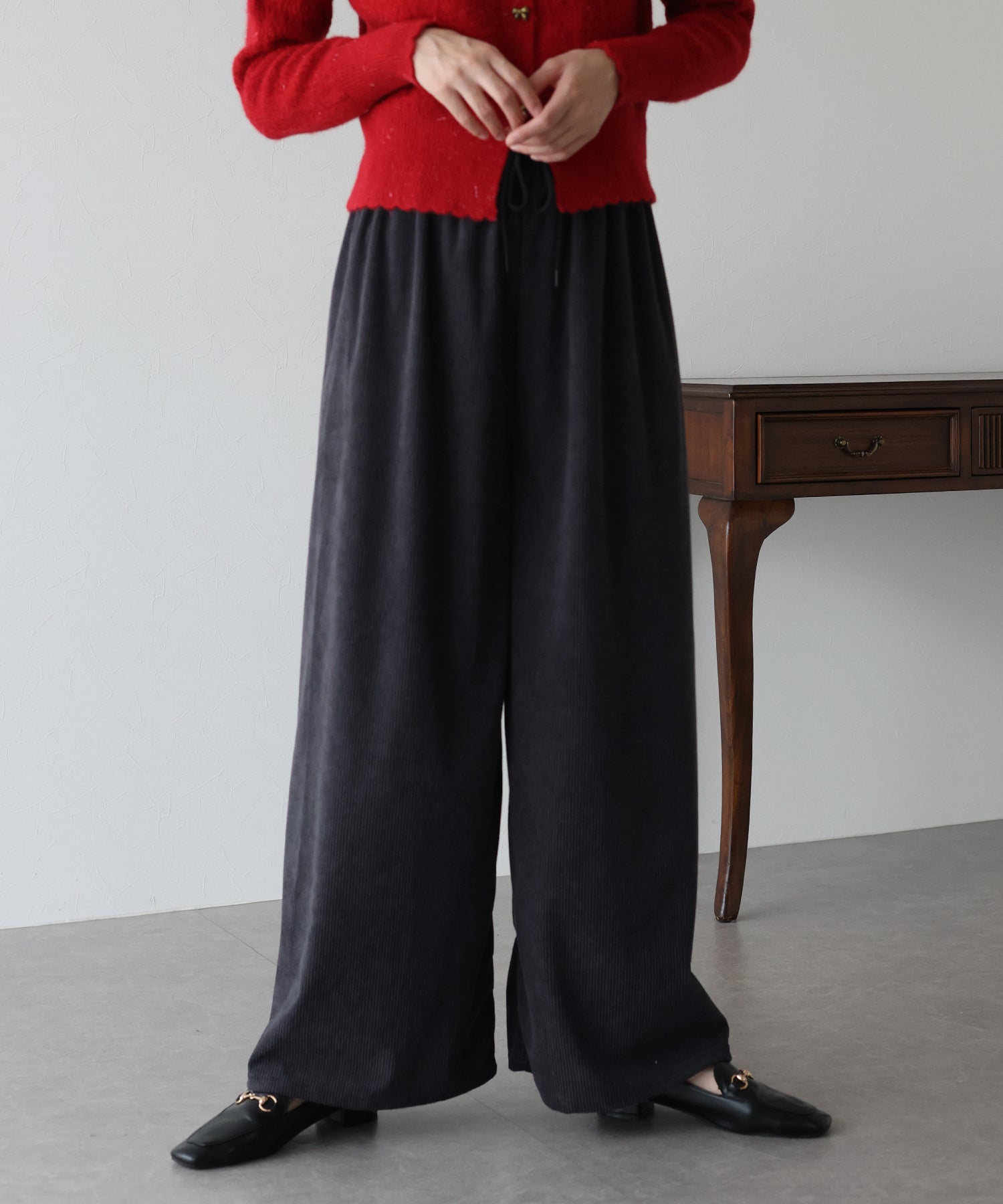 ブルーイースト BLUEEAST コーデュロイイージーパンツ (ブラック) ブラック