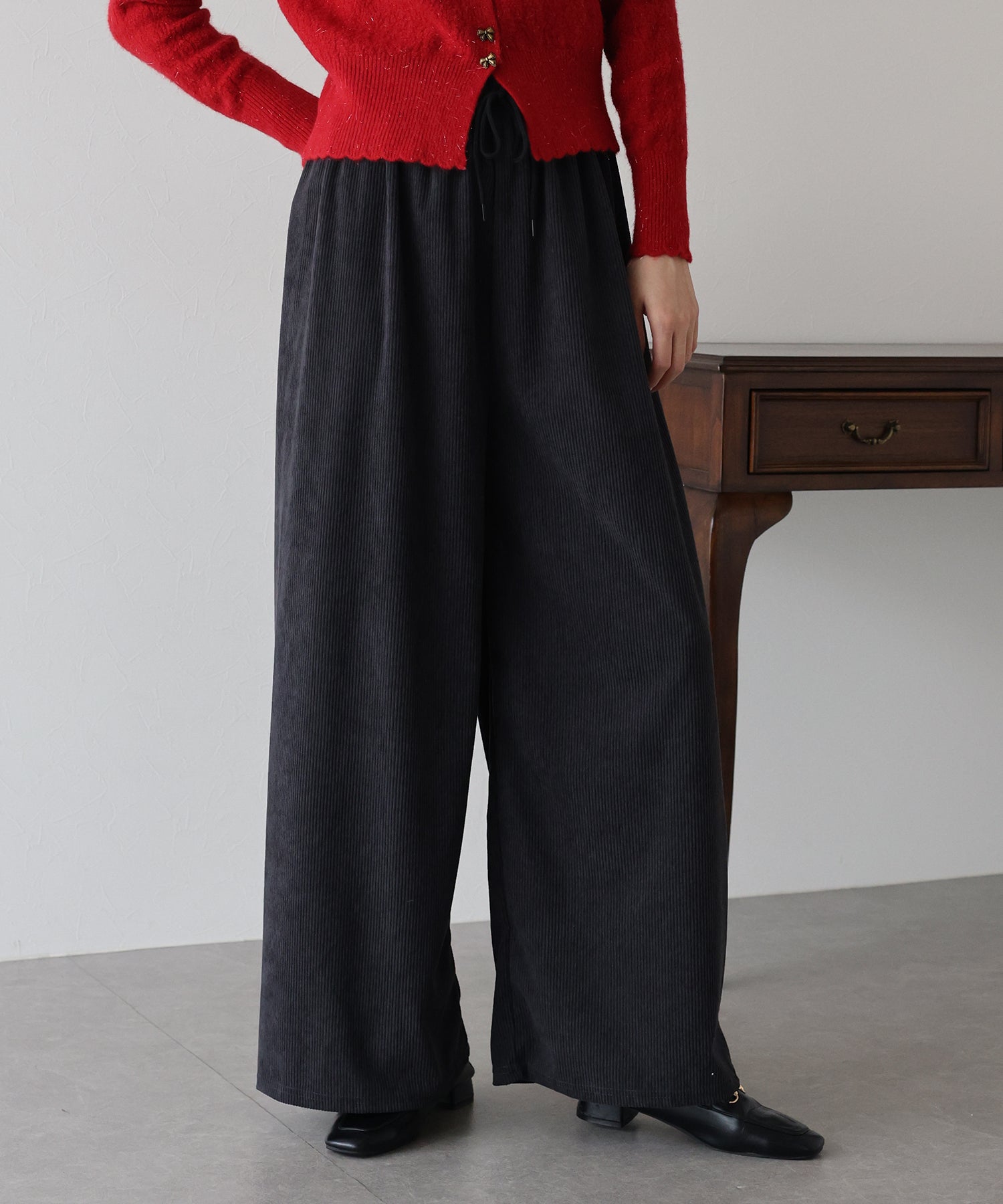 ブルーイースト BLUEEAST コーデュロイイージーパンツ (ブラック) ブラック