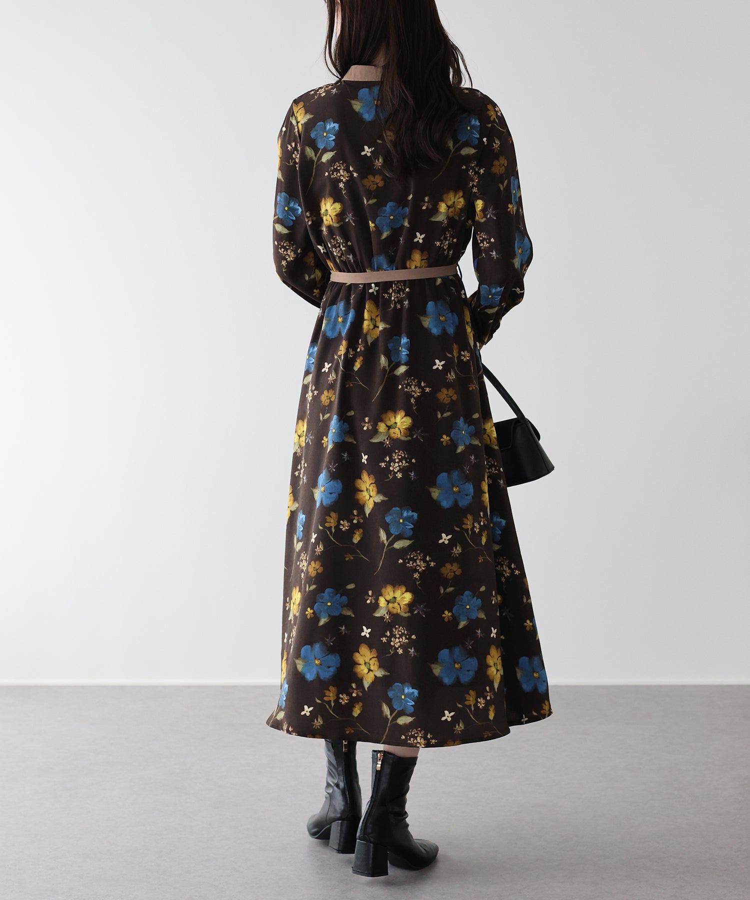 ブルーイースト BLUEEAST リボンフロッキーワンピース (ブラウン系) ブラウン系