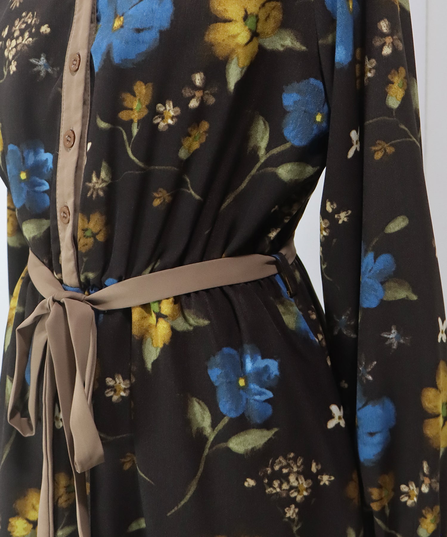 ブルーイースト BLUEEAST リボンフロッキーワンピース (ブラウン系) ブラウン系