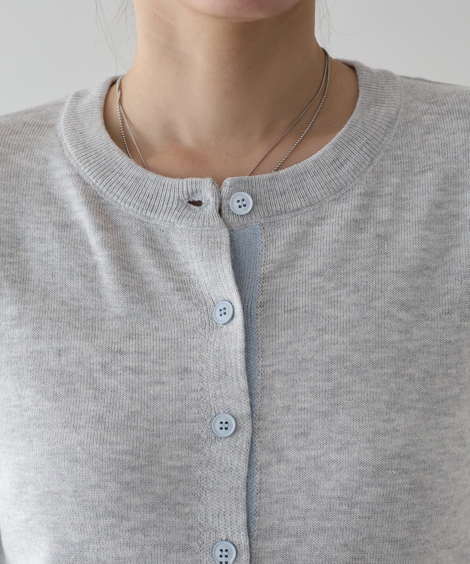 ブルーイースト BLUEEAST バイカラーカーディガン (ネイビー) ネイビー