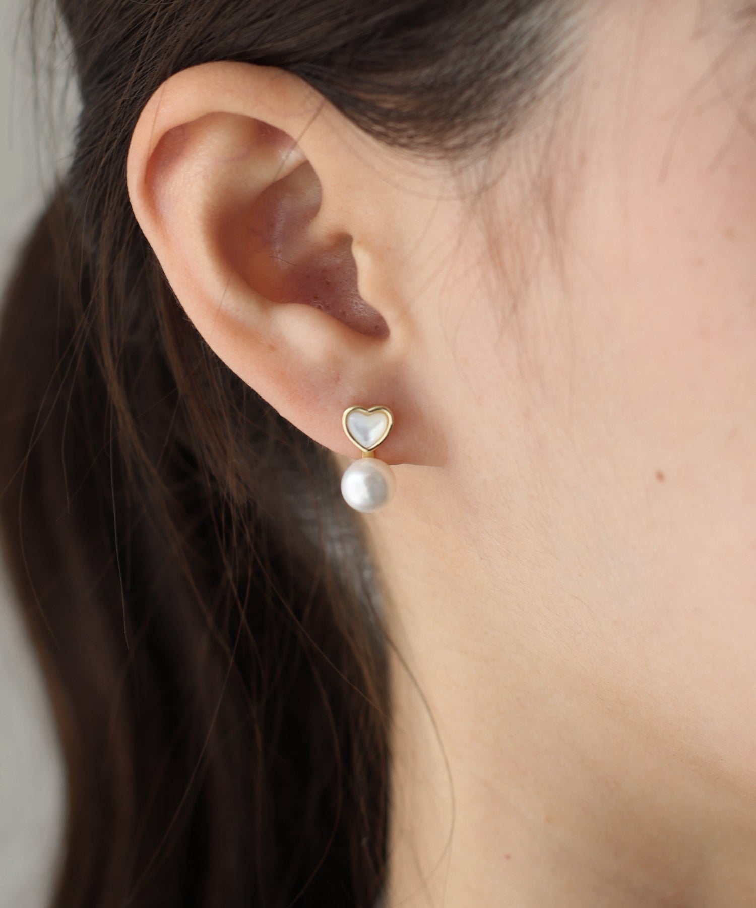 ジェーバイブルー J by blue クリアハート淡水パールピアス/ silver925 (ゴールド) ゴールド