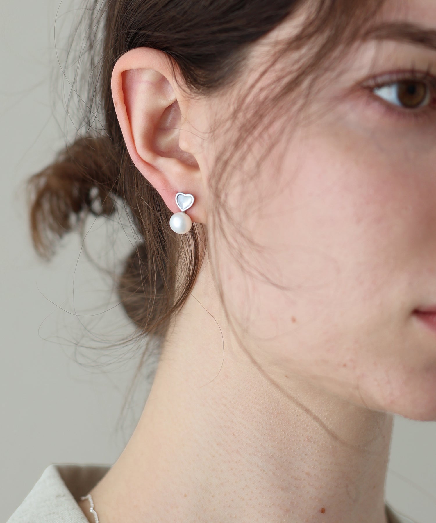 ジェーバイブルー J by blue クリアハート淡水パールピアス/ silver925 (シルバー) シルバー