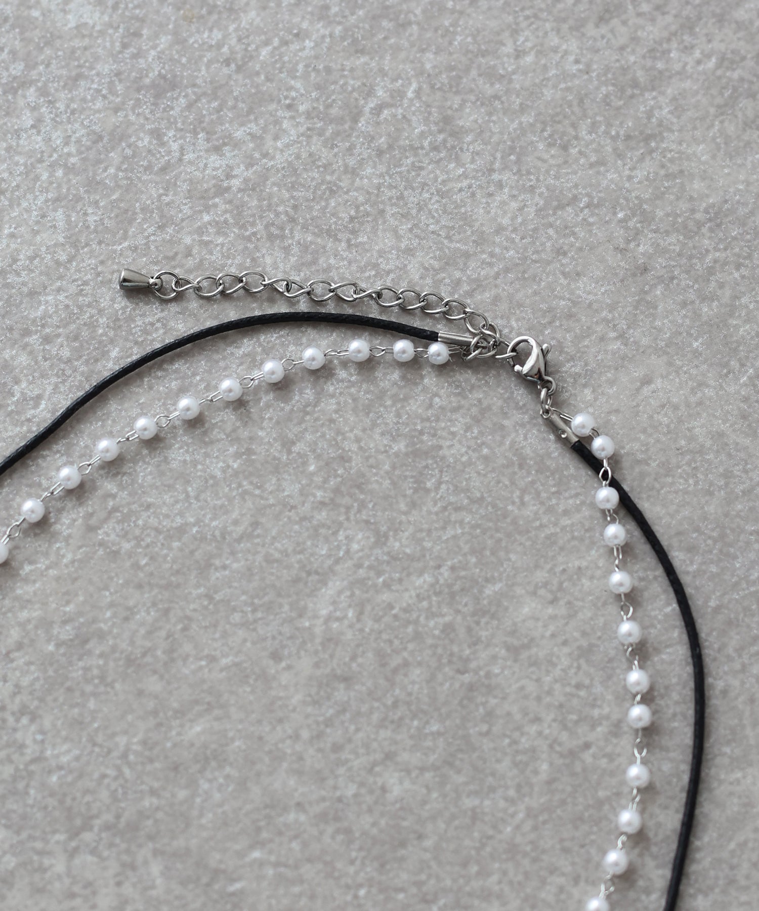 ジェーバイブルー J by blue パール&紐2連ネックレス / サージカルステンレス (シルバー) シルバー