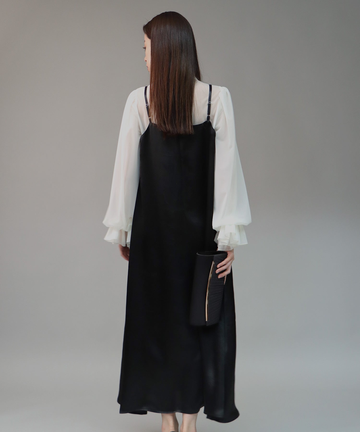 ジェーバイブルー J by blue 《結婚式 パーティー 二次会》【日本製】配色シースルードッキングキャミワンピースドレス (ブラック(05)) ブラック(05)