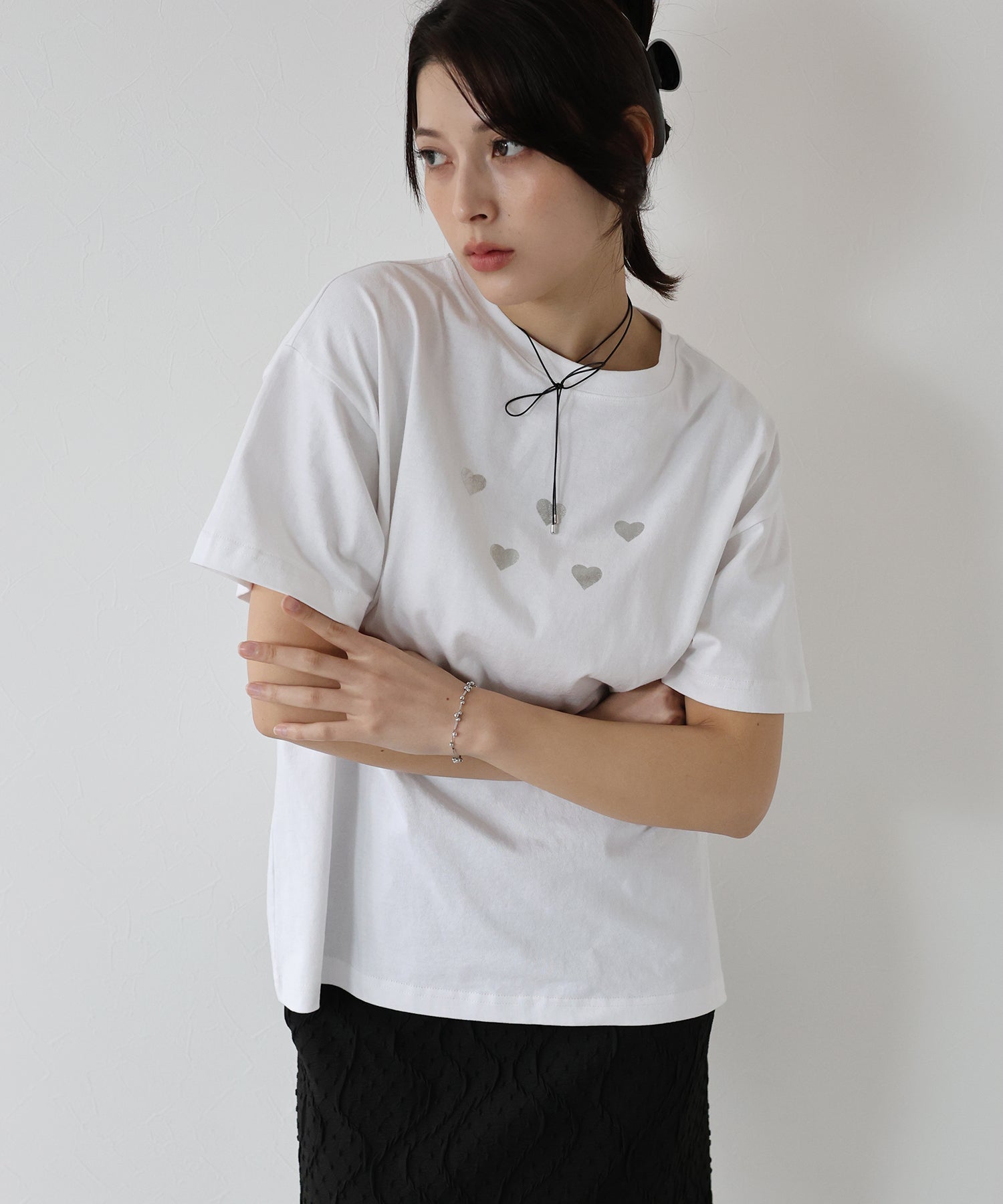 J by blue Heart Foil Print T-Shirt