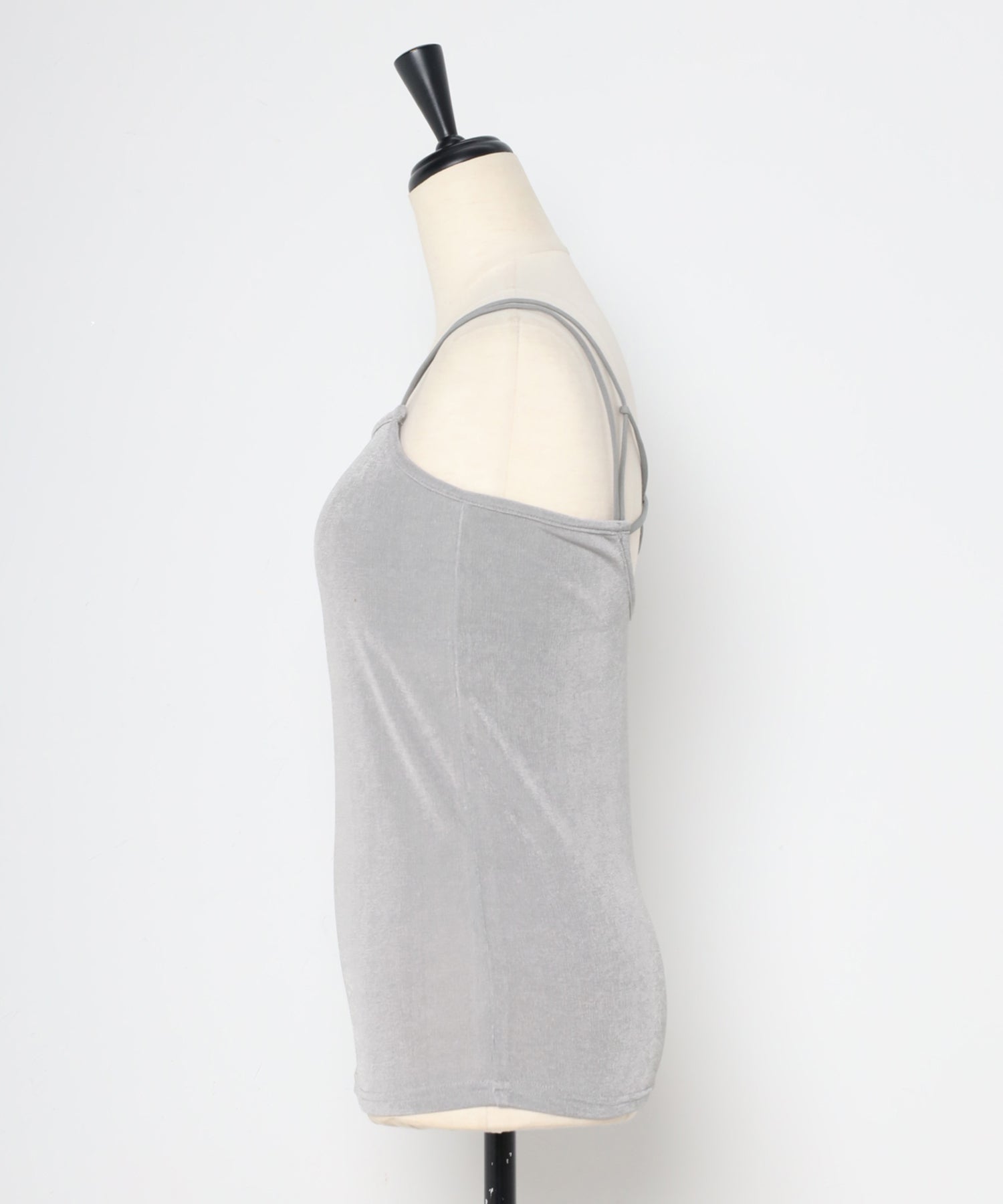 ボンジュールサガン BONJOUR SAGAN UVカット接触冷感バックデザインシャイニーストレッチキャミ (LIGHT-GRAY) LIGHT-GRAY