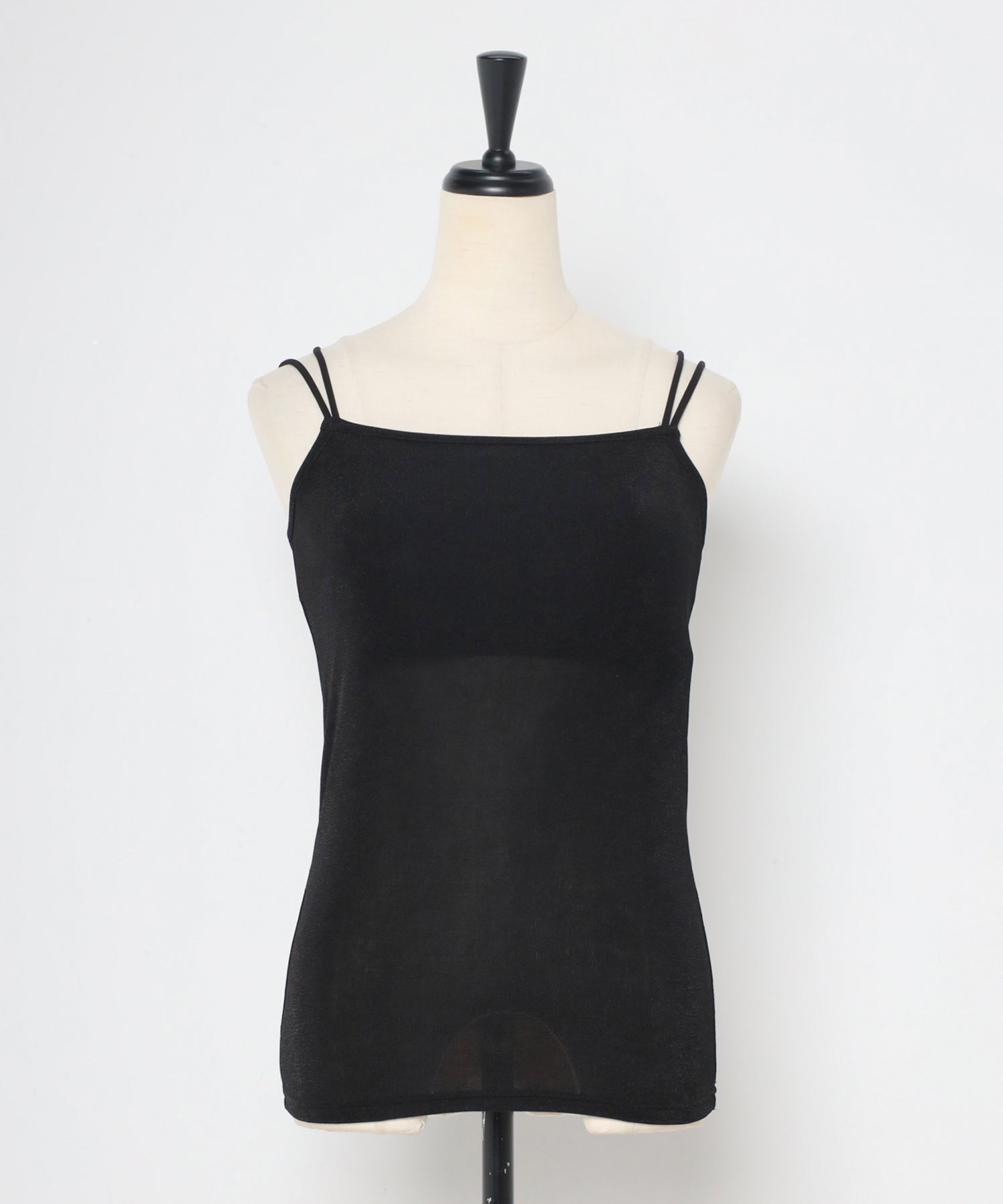 ボンジュールサガン BONJOUR SAGAN UVカット接触冷感バックデザインシャイニーストレッチキャミ (LIGHT-GRAY) LIGHT-GRAY