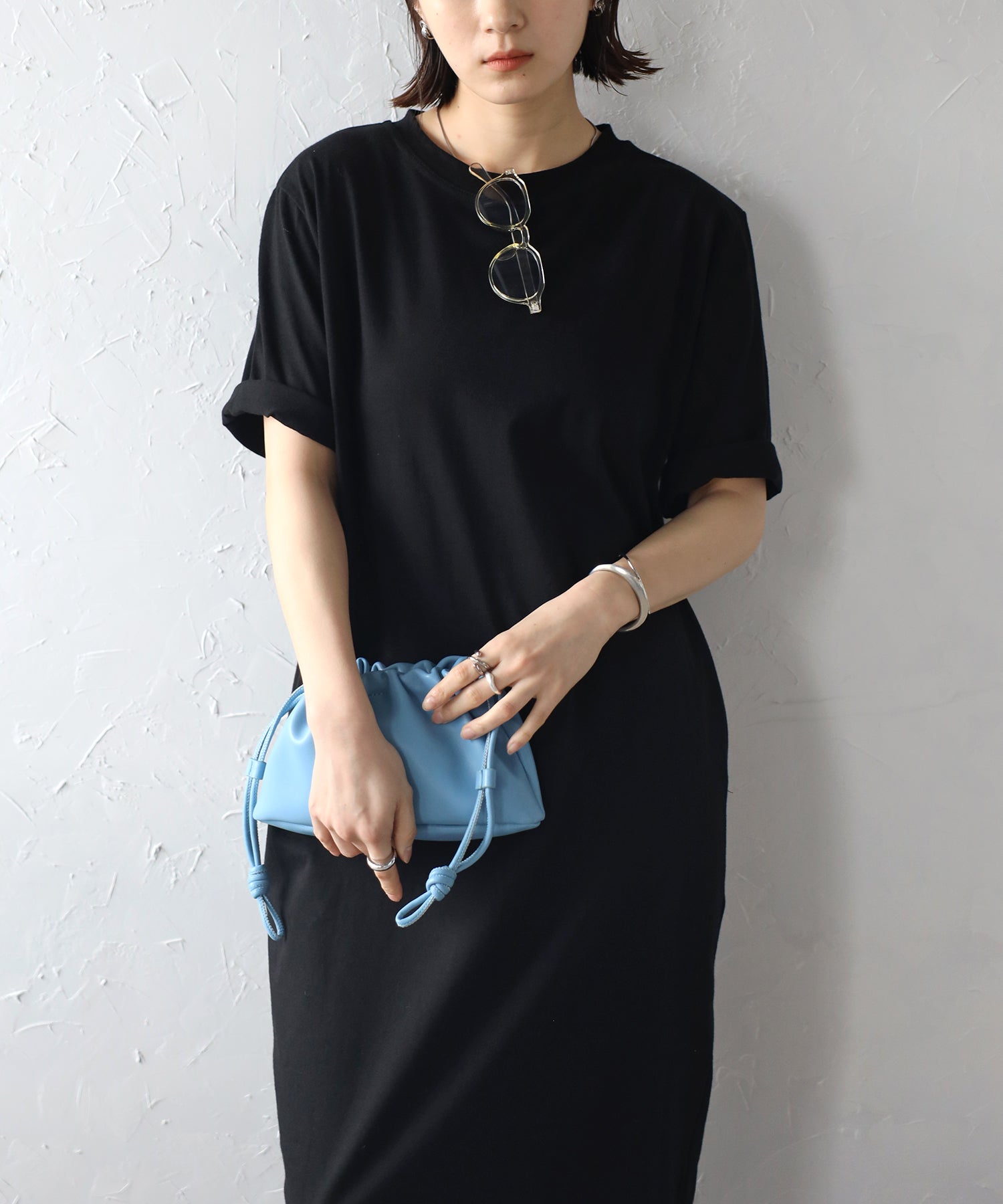 ボンジュールサガン BONJOUR SAGAN バックナンバープリントTシャツワンピース (GREEN) GREEN
