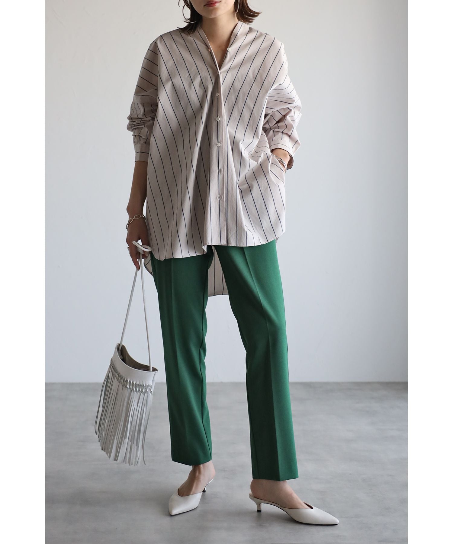 ボンジュールサガン BONJOUR SAGAN リラックスカラーテーパードパンツ (Pink) Pink