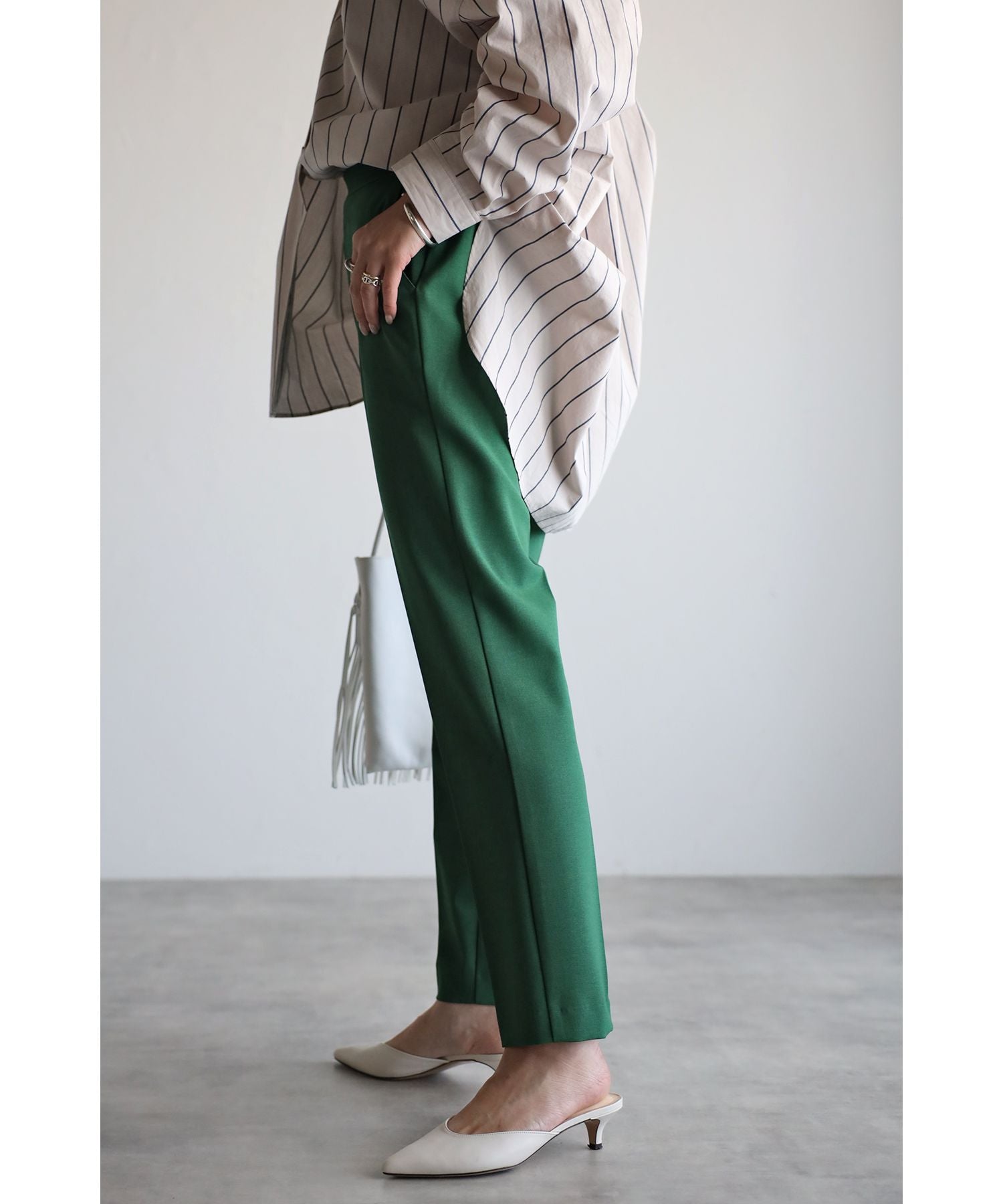 ボンジュールサガン BONJOUR SAGAN リラックスカラーテーパードパンツ (Pink) Pink