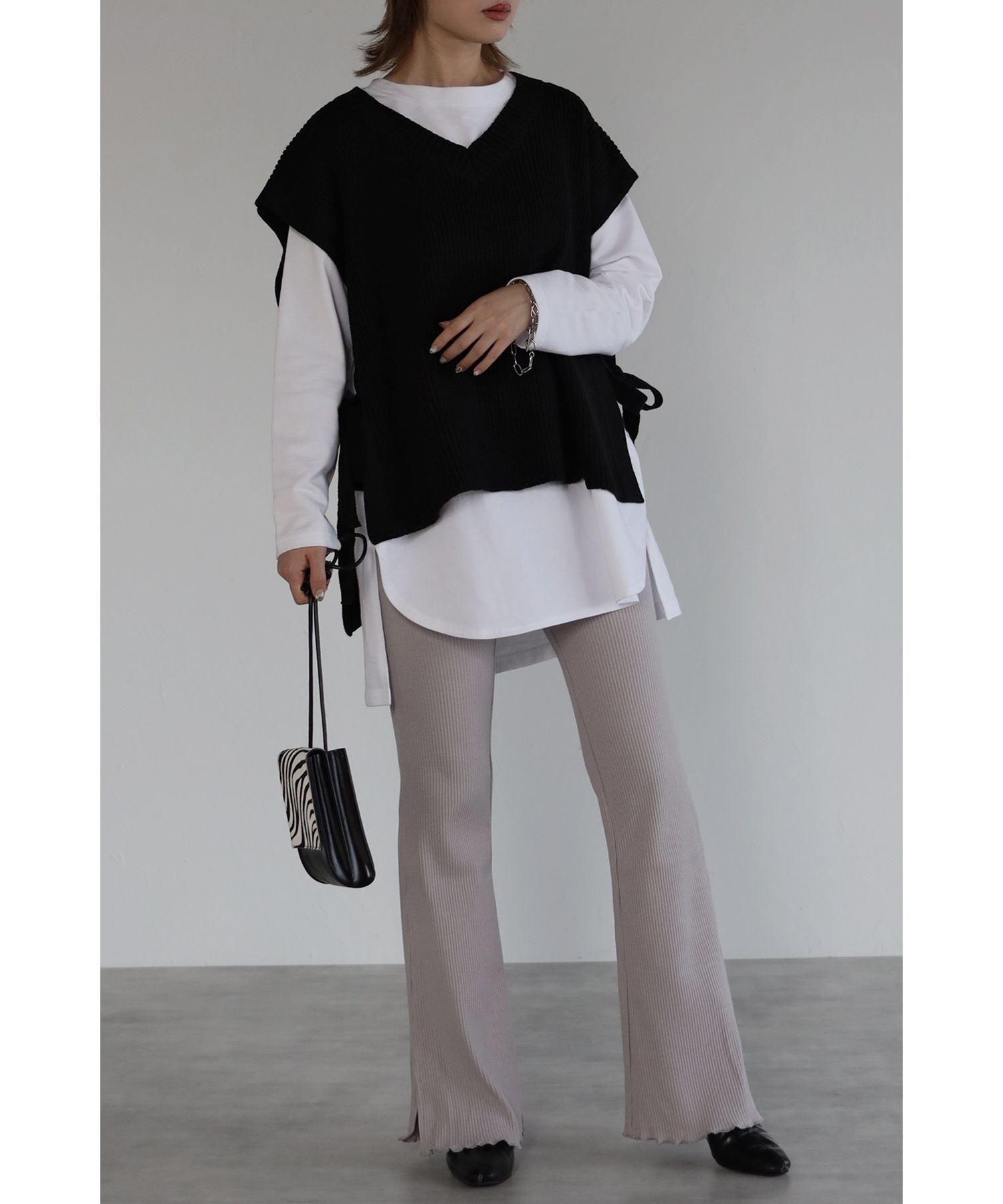 ボンジュールサガン BONJOUR SAGAN フレアリブレギンス (Mocha) Mocha