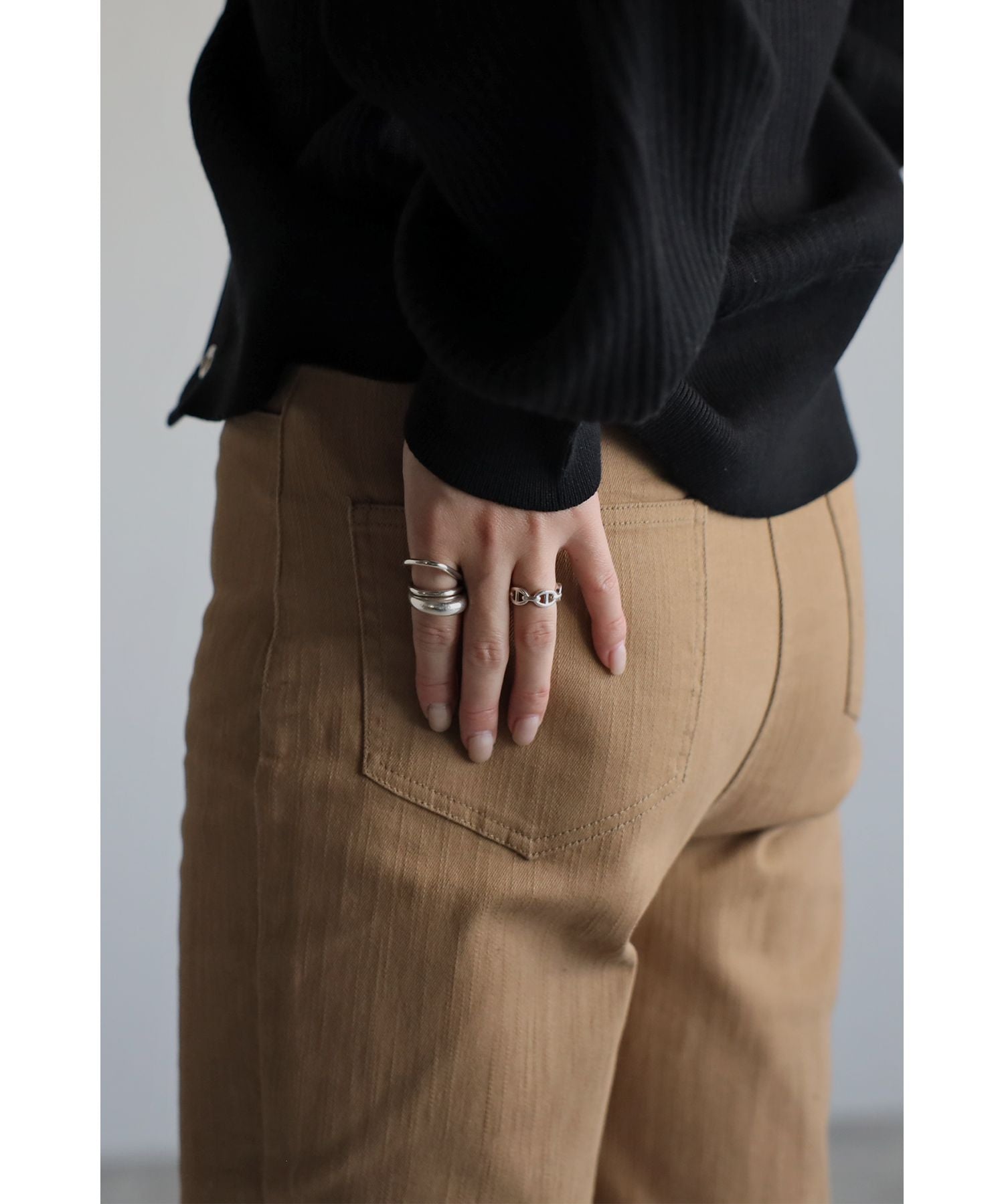 ボンジュールサガン BONJOUR SAGAN 裾カットバミューダパンツ (Beige) Beige