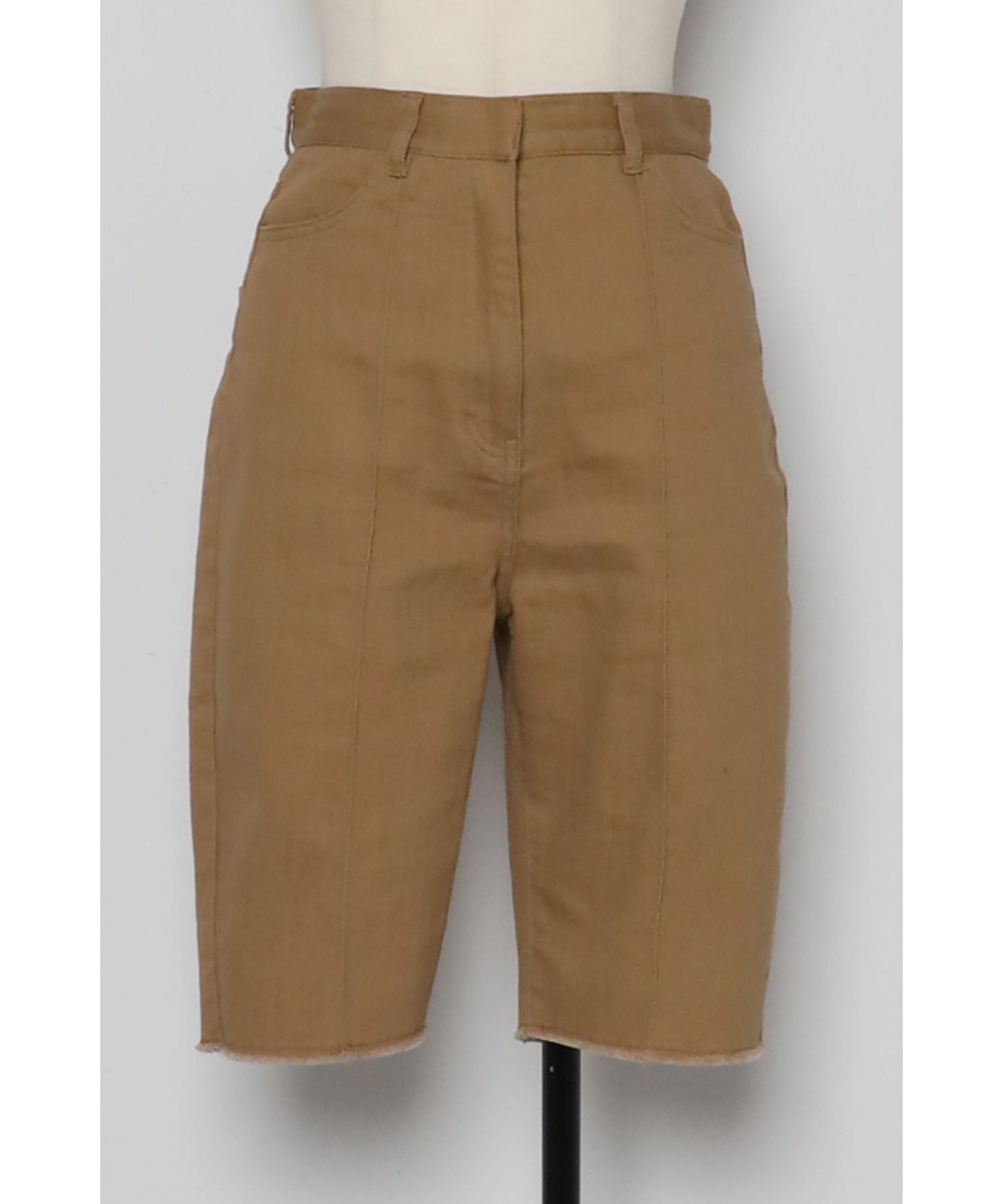 ボンジュールサガン BONJOUR SAGAN 裾カットバミューダパンツ (Beige) Beige