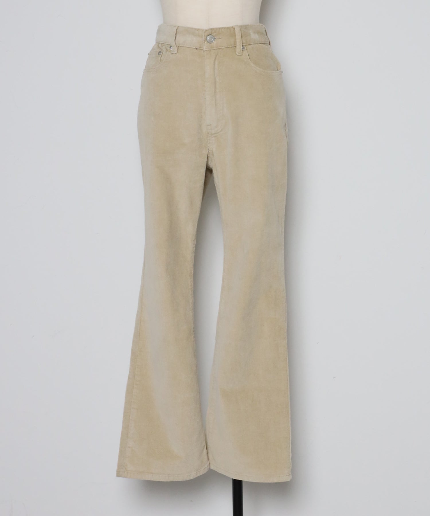 ボンジュールサガン BONJOUR SAGAN コーデュロイセミフレアパンツ (Ivory) Ivory