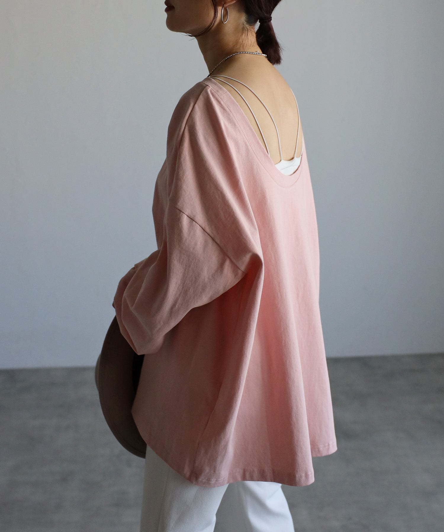 ボンジュールサガン BONJOUR SAGAN バックオープンプルオーバー (PINK) PINK