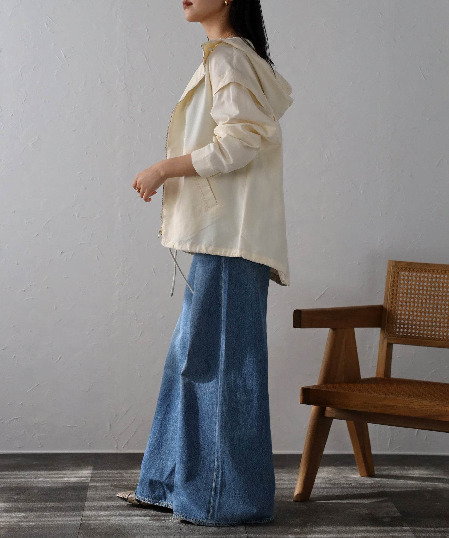 ボンジュールサガン BONJOUR SAGAN 袖取り外しマウンテンパーカー (OFF-WHITE) OFF-WHITE