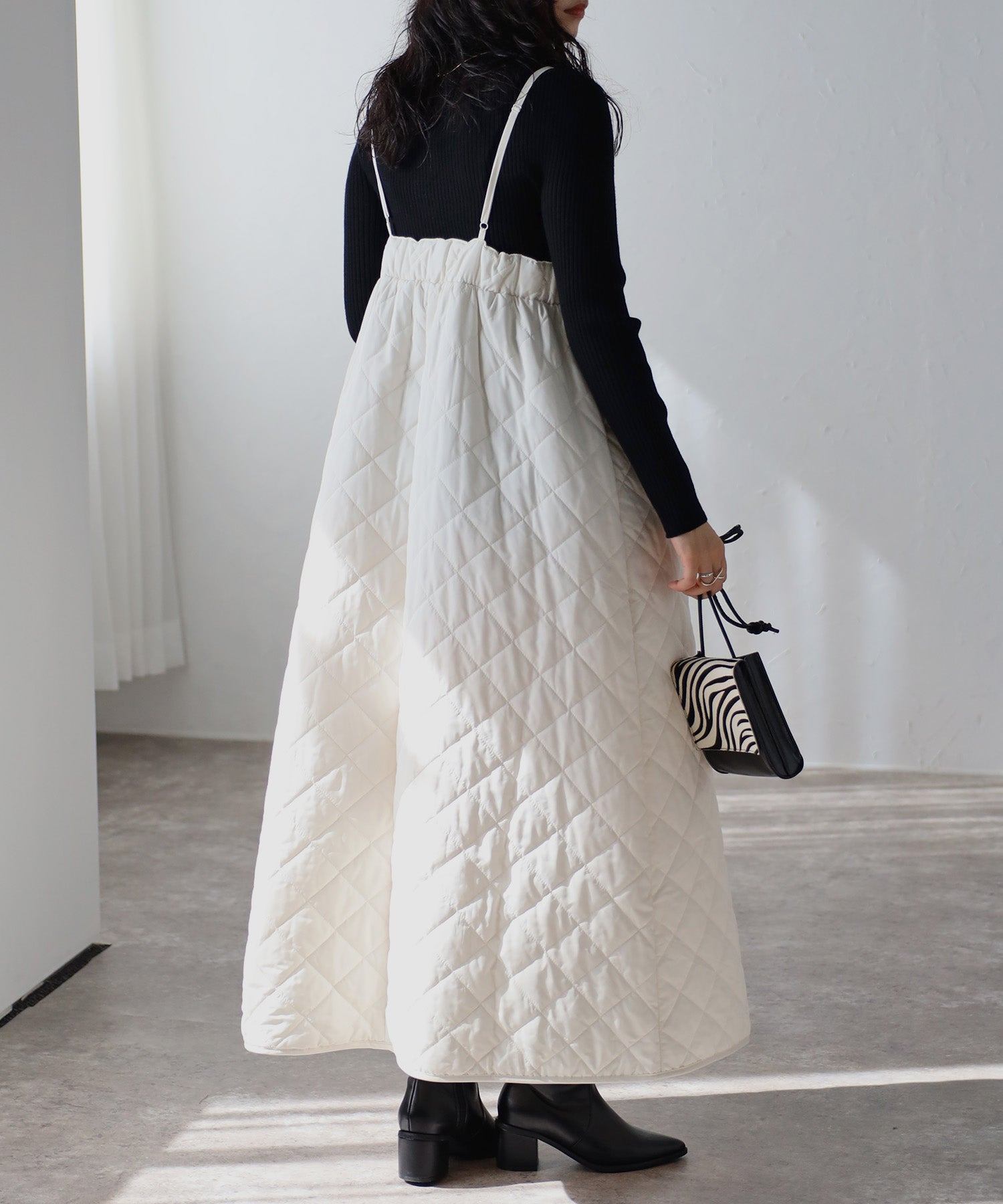 ボンジュールサガン BONJOUR SAGAN キルティングキャミワンピース (IVORY) IVORY