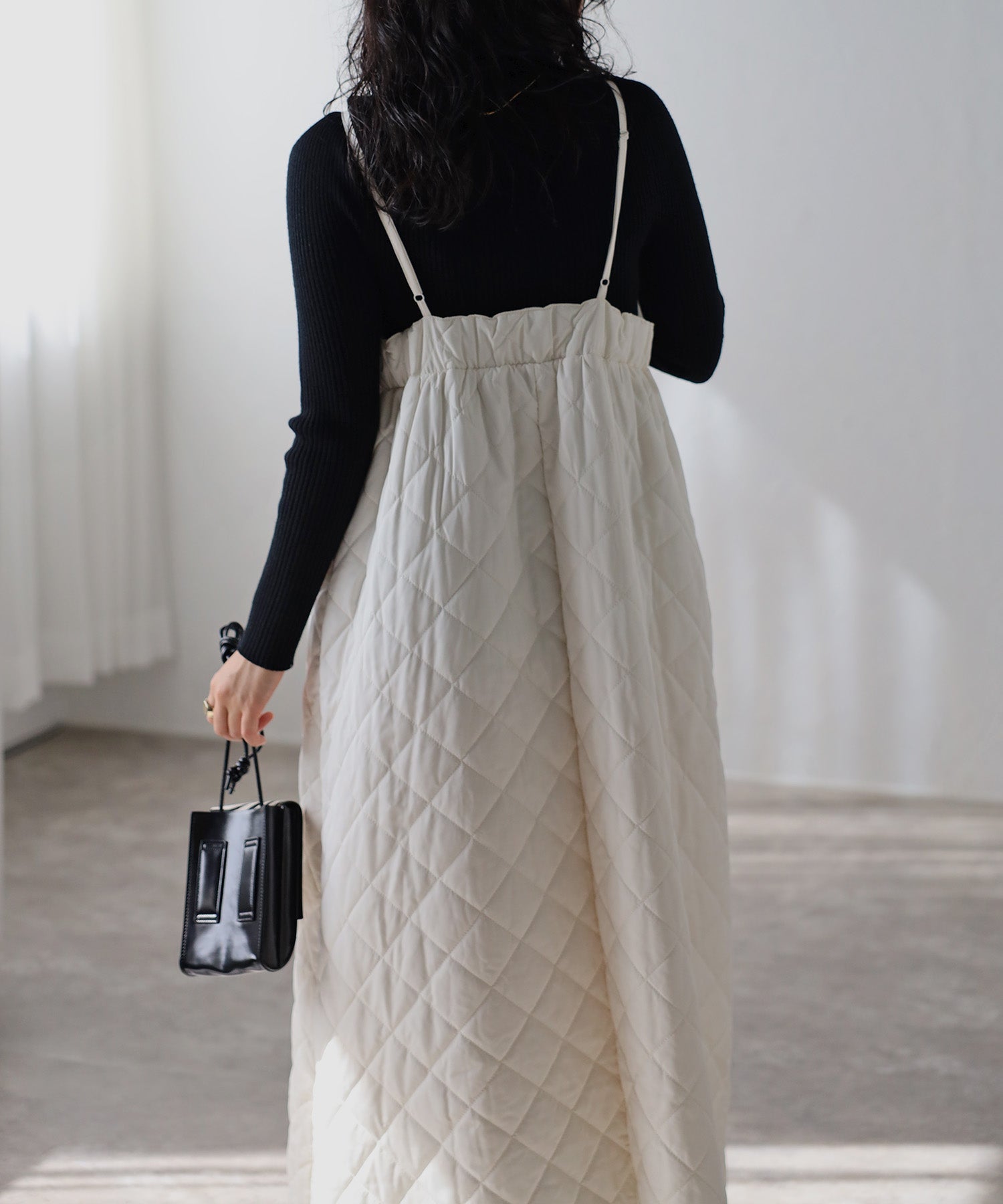 ボンジュールサガン BONJOUR SAGAN キルティングキャミワンピース (IVORY) IVORY