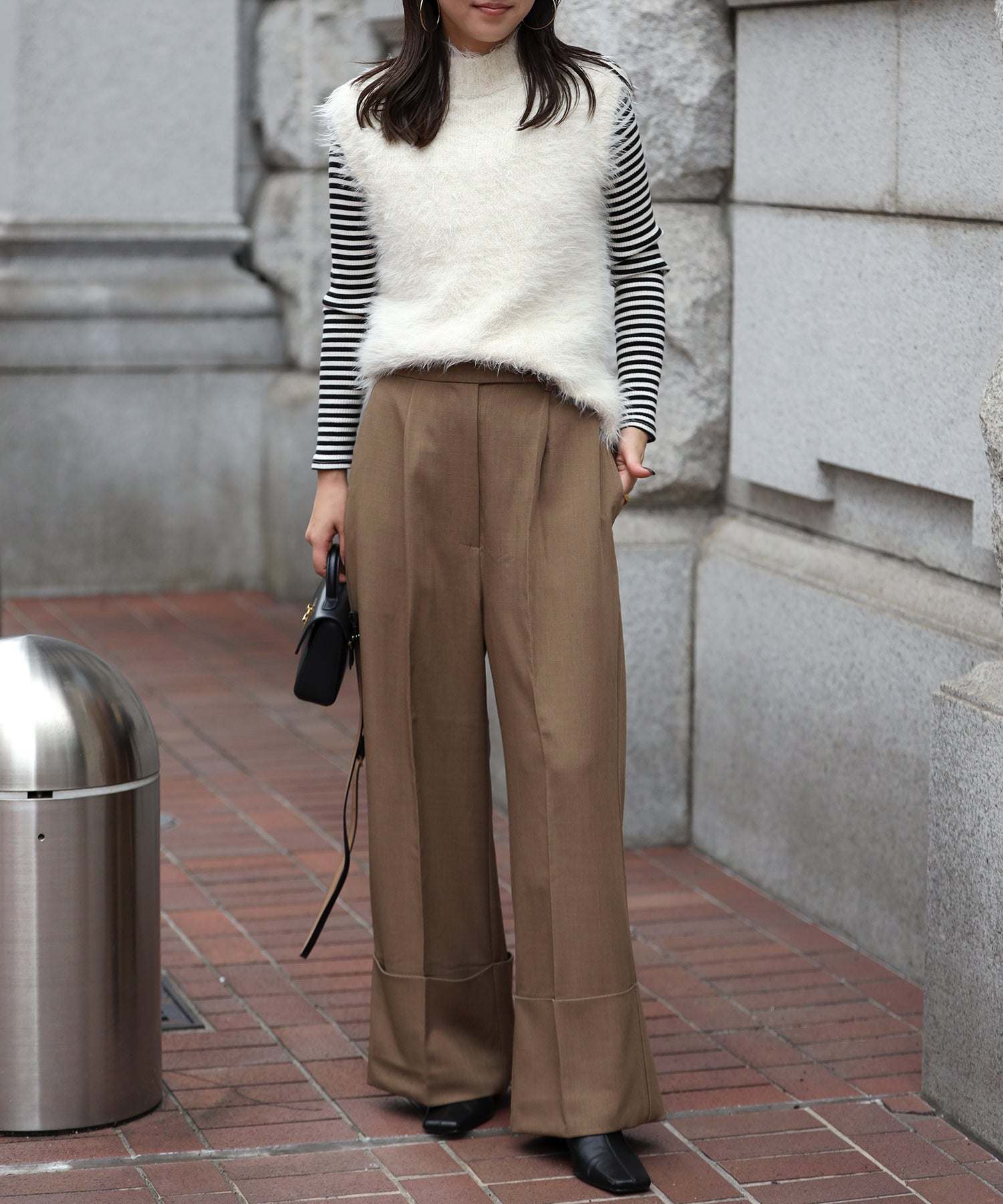 ボンジュールサガン BONJOUR SAGAN シャギーニットベスト (CHARCOAL-GRAY) CHARCOAL-GRAY