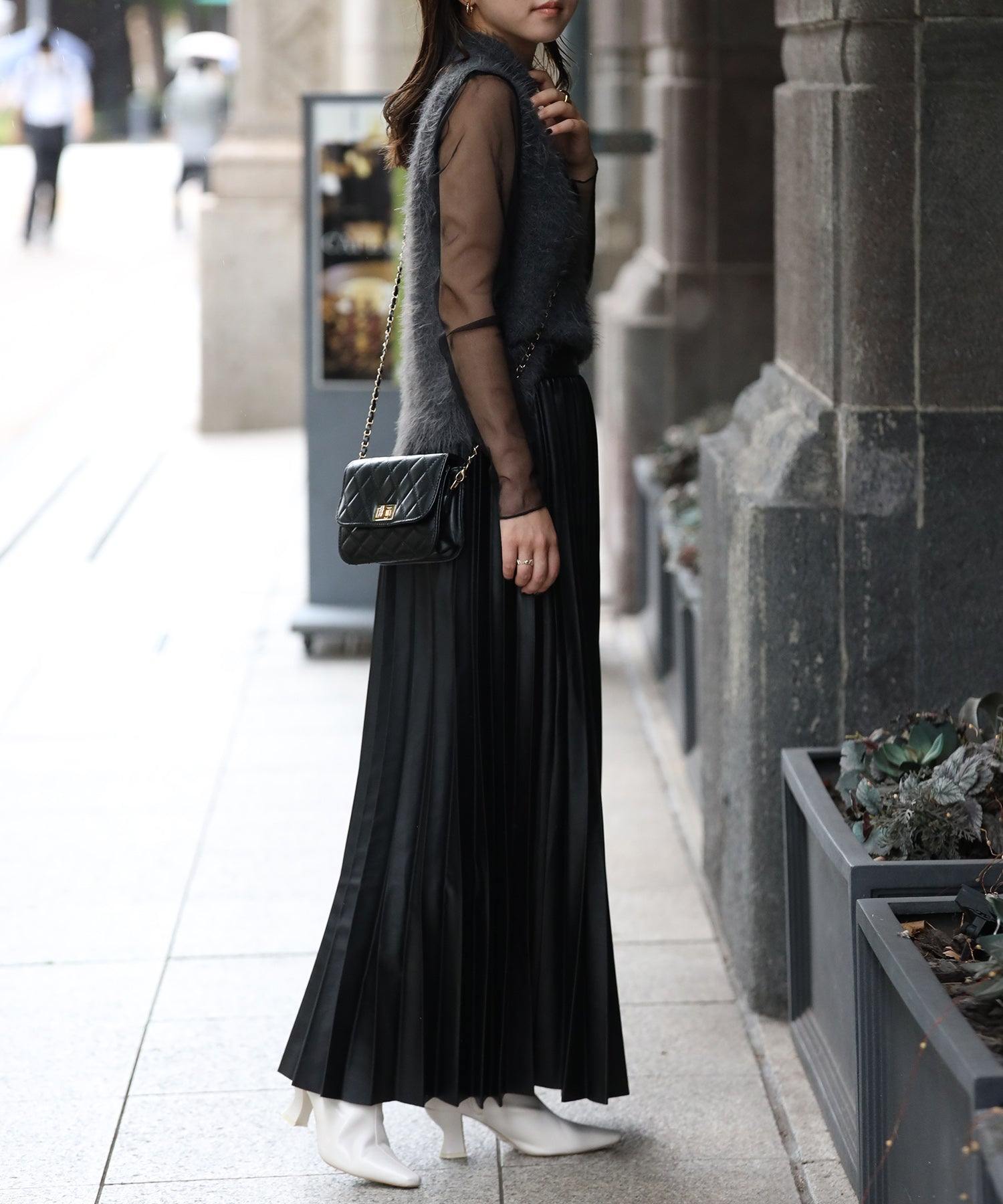 ボンジュールサガン BONJOUR SAGAN シャギーニットベスト (CHARCOAL-GRAY) CHARCOAL-GRAY