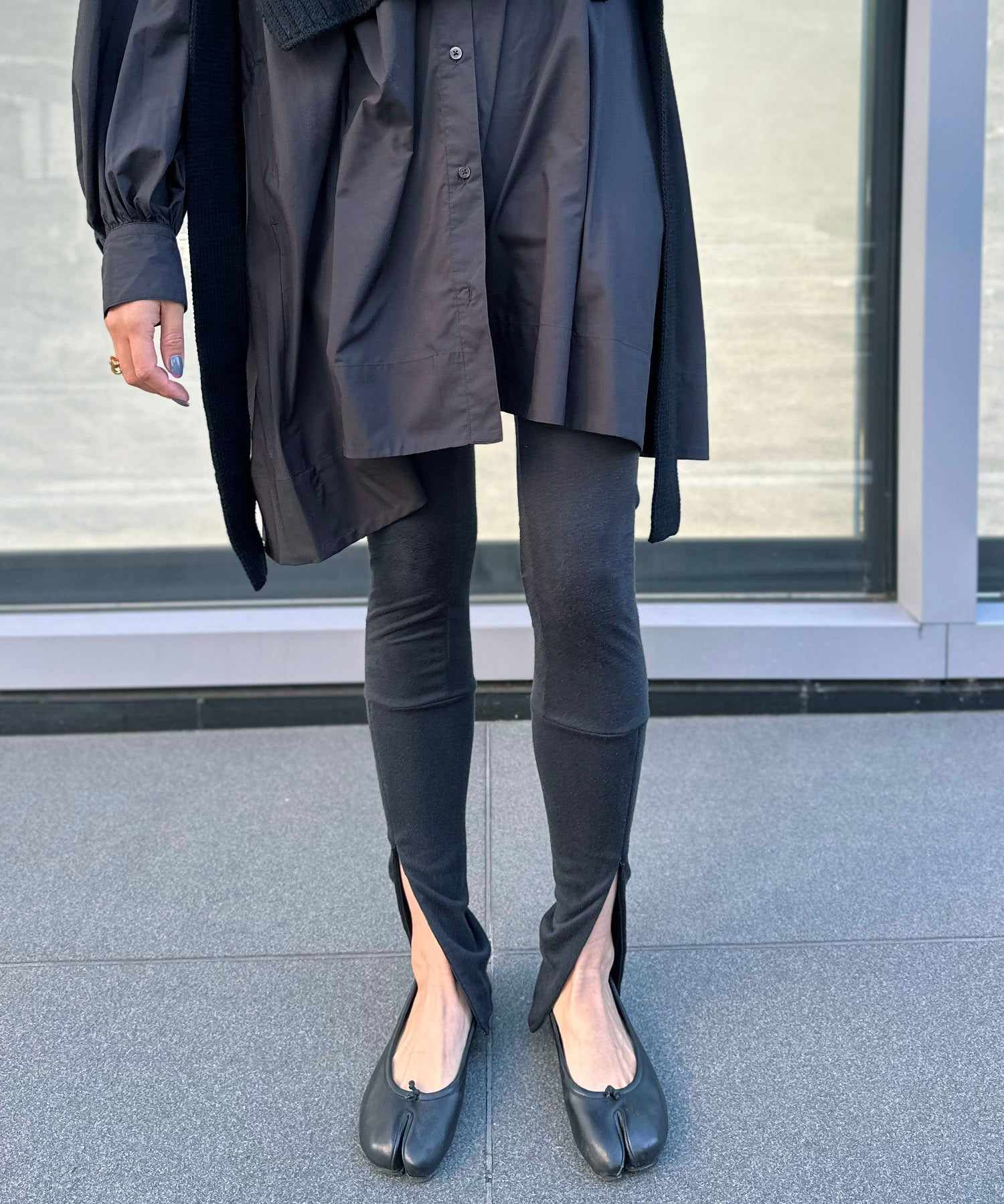 ボンジュールサガン BONJOUR SAGAN ジップアップ裏起毛レギンス (LIGHT-BEIGE) LIGHT-BEIGE