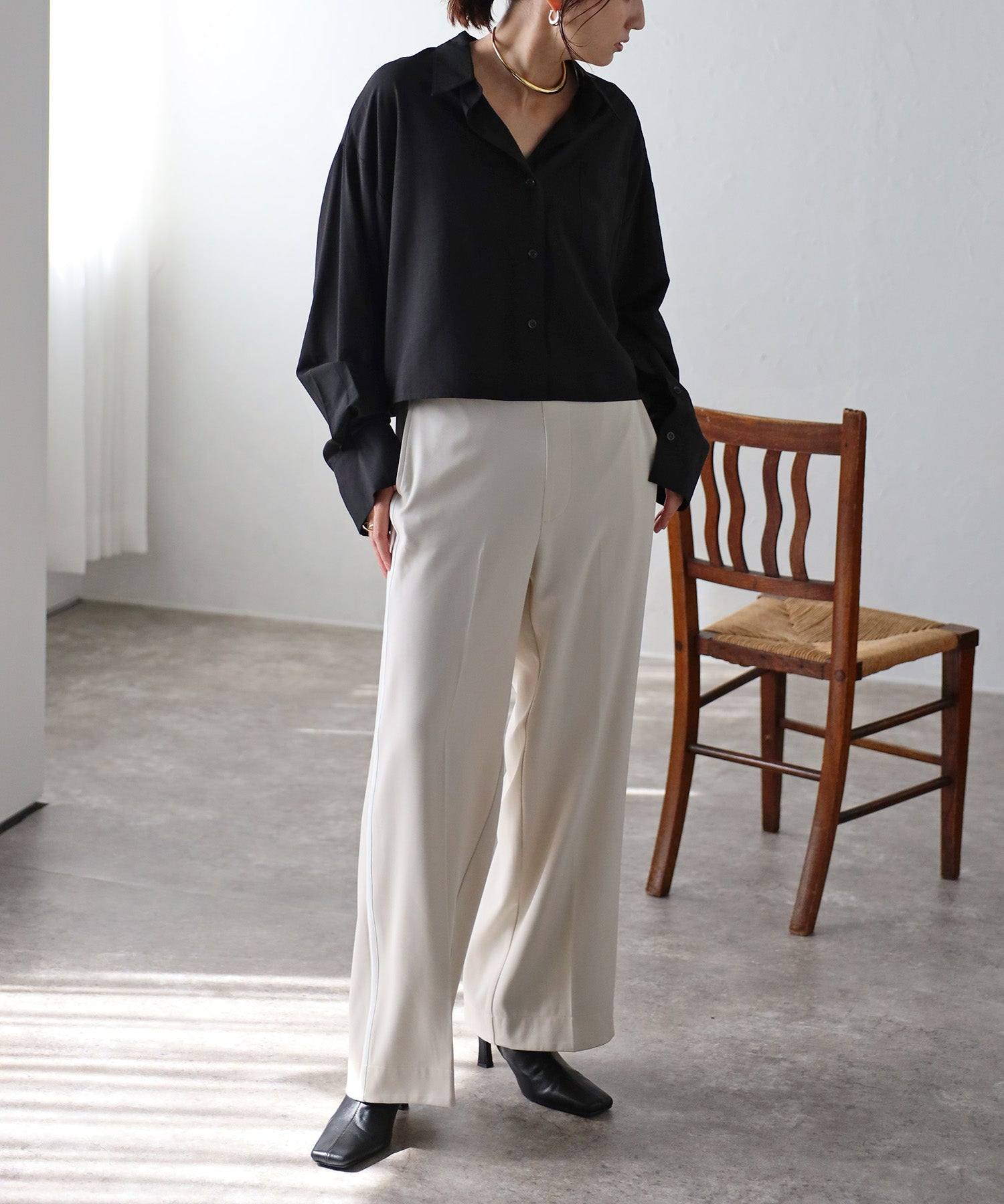 ボンジュールサガン BONJOUR SAGAN ハイウエストサイドラインスラックス (IVORY) IVORY