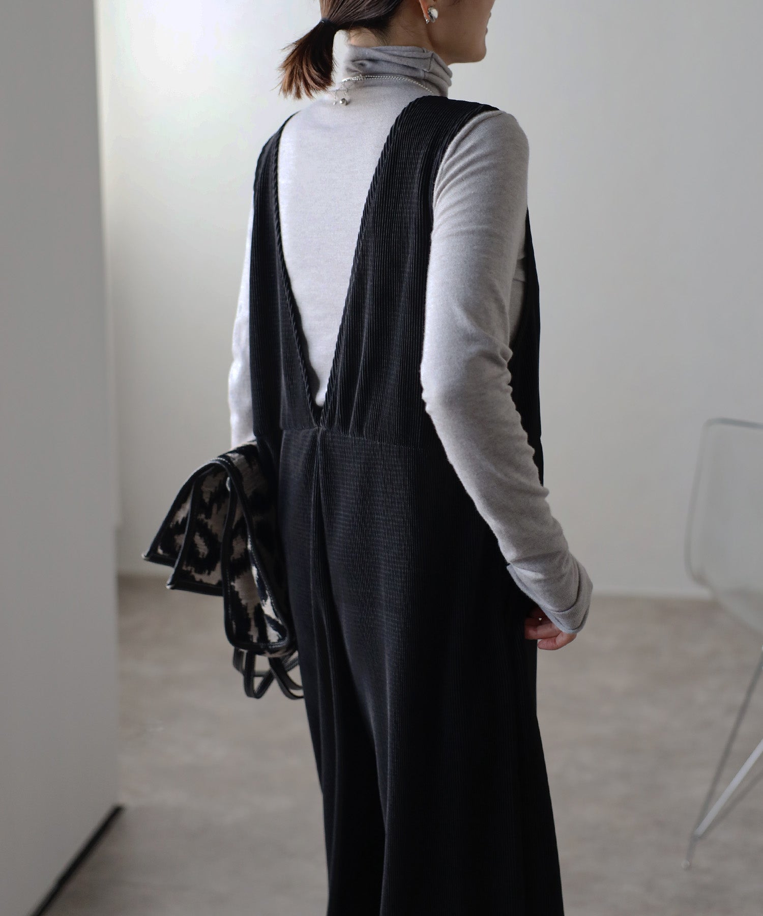 ボンジュールサガン BONJOUR SAGAN 2WAYプリーツロンパース (CAMEL) CAMEL