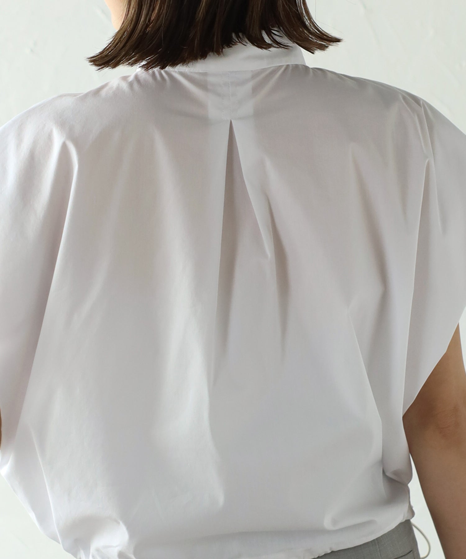 ボンジュールサガン BONJOUR SAGAN 裾ドロストタックスリーブシャツ