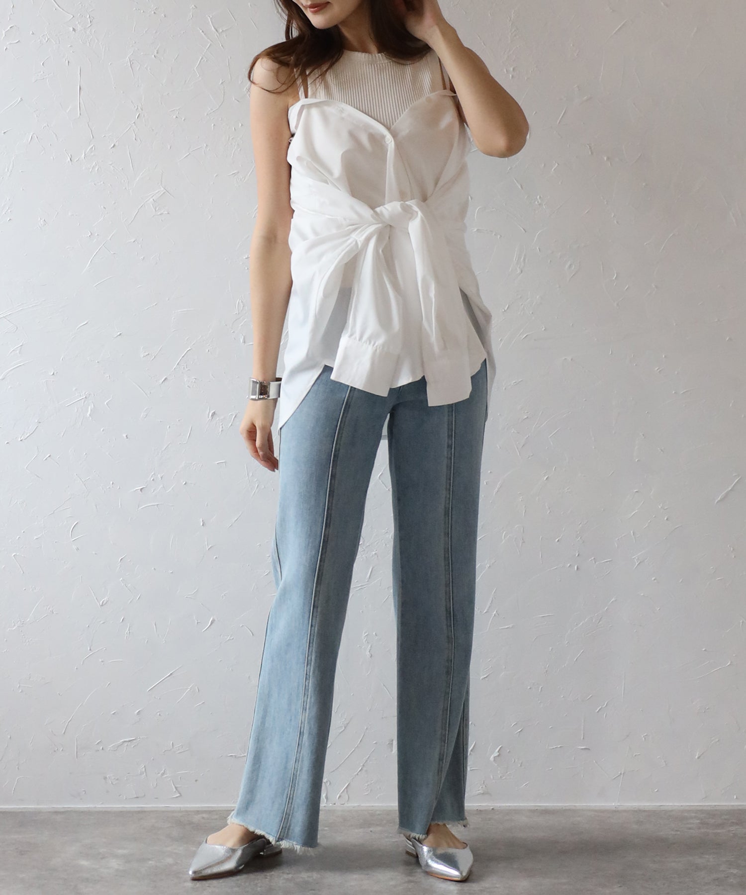 ボンジュールサガン BONJOUR SAGAN 2WAYキャミソールビスチェシャツ