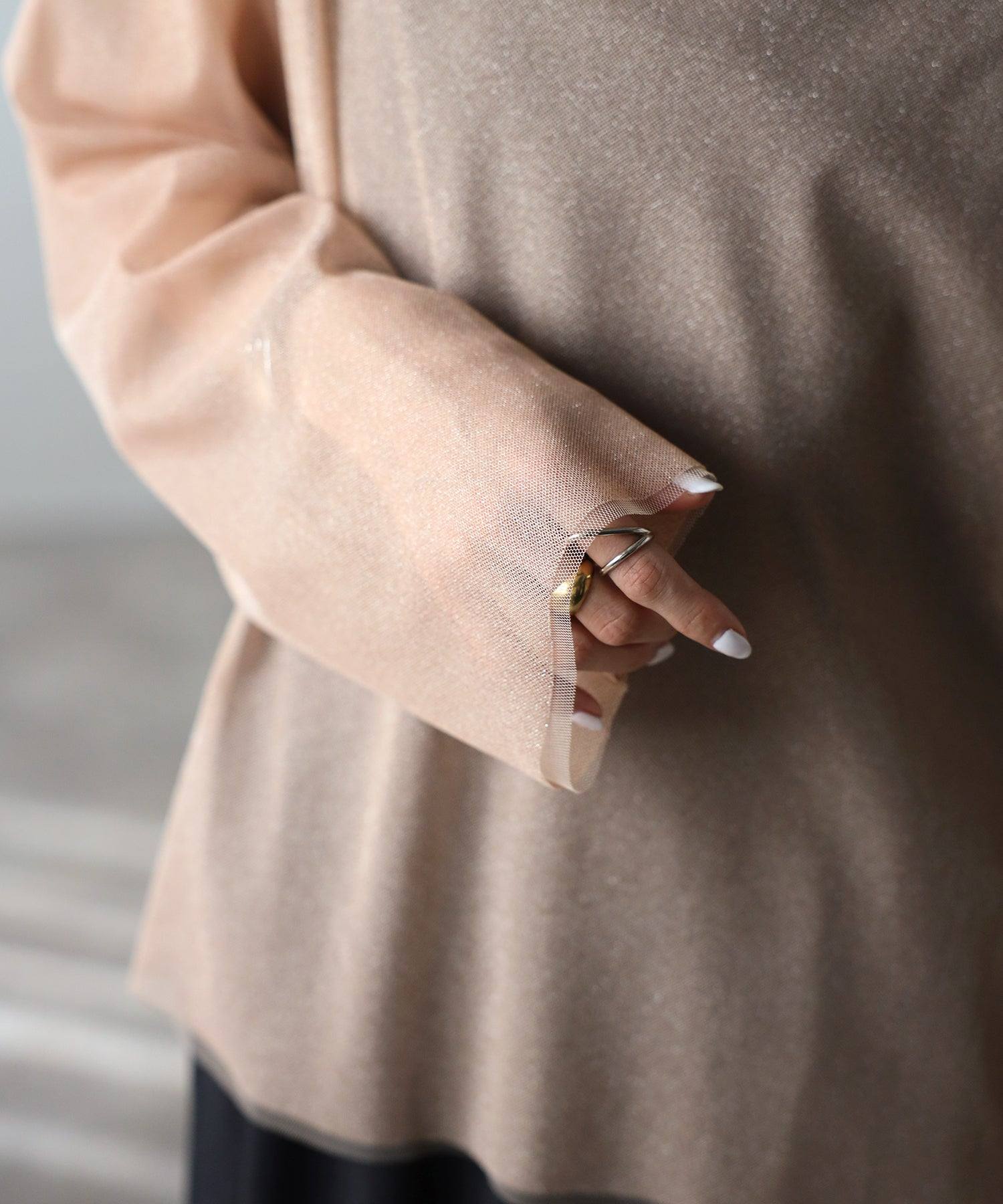 ボンジュールサガン BONJOUR SAGAN ラメチュールレイヤードプルオーバー