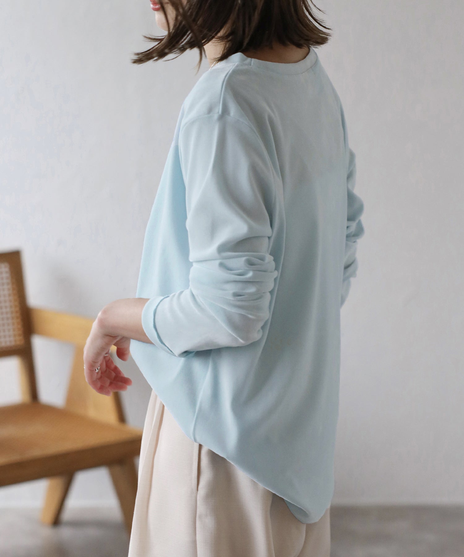 ボンジュールサガン BONJOUR SAGAN リラックスシアーベロアロンT