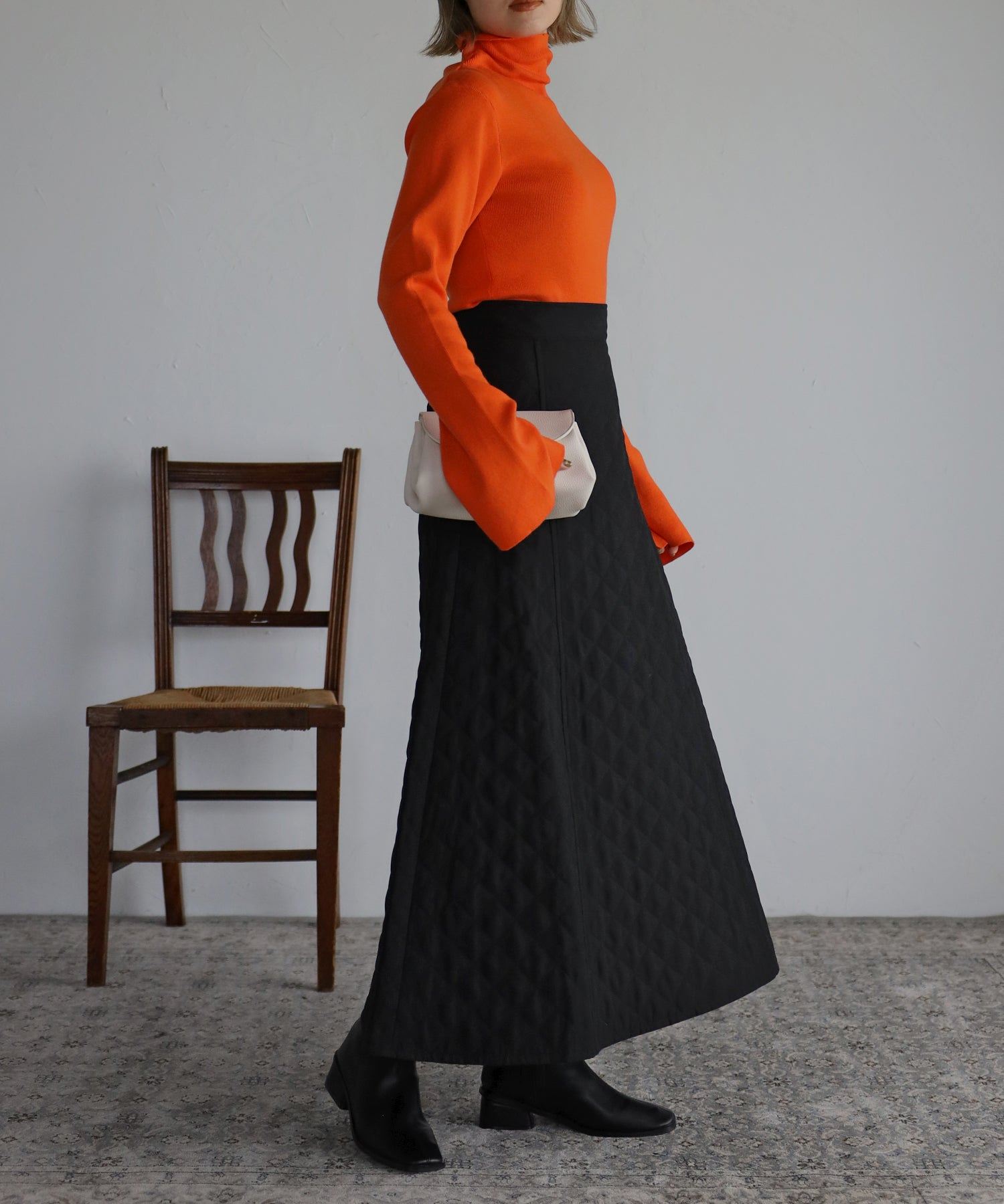 ボンジュールサガン BONJOUR SAGAN 袖スリットハイネックニット