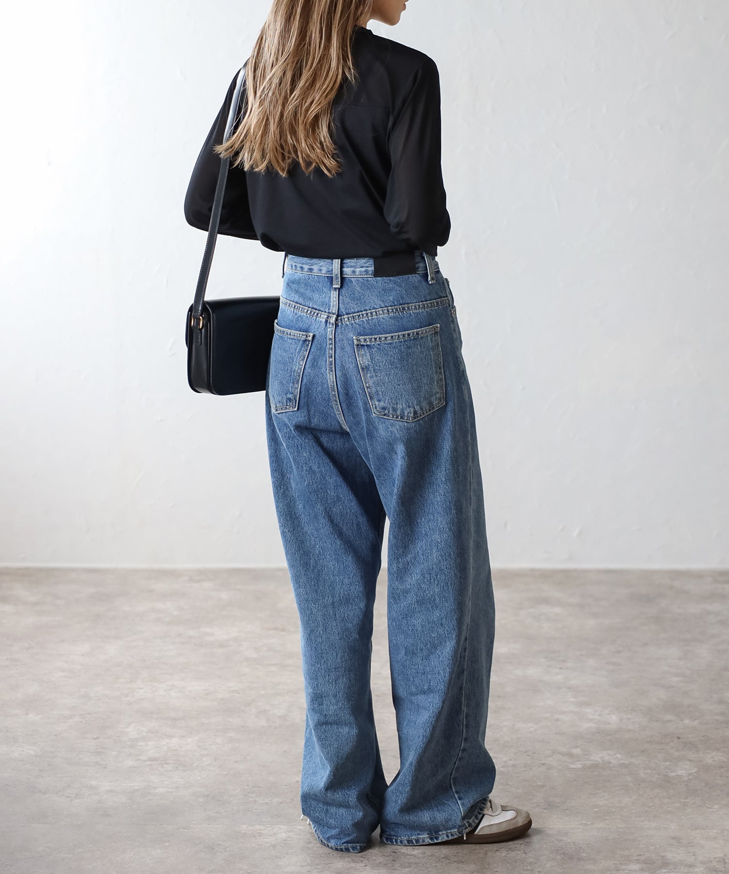 ボンジュールサガン BONJOUR SAGAN チュール切り替えロングスリーブTシャツ (BLACK) BLACK