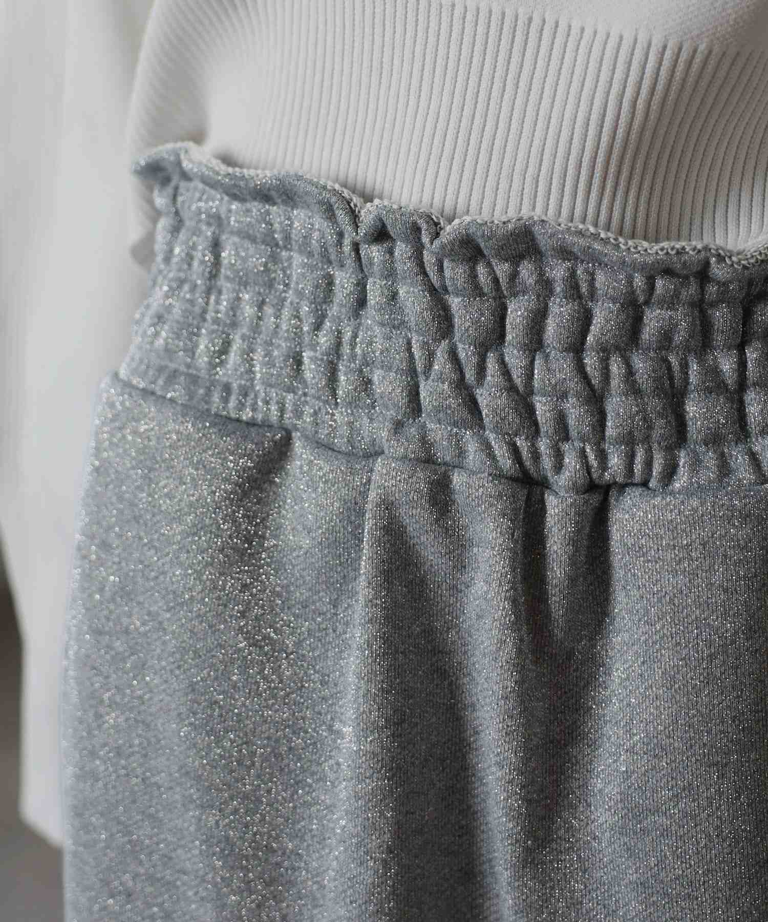 ボンジュールサガン BONJOUR SAGAN shiny sweat long skirt / ラメスウェットロングスカート