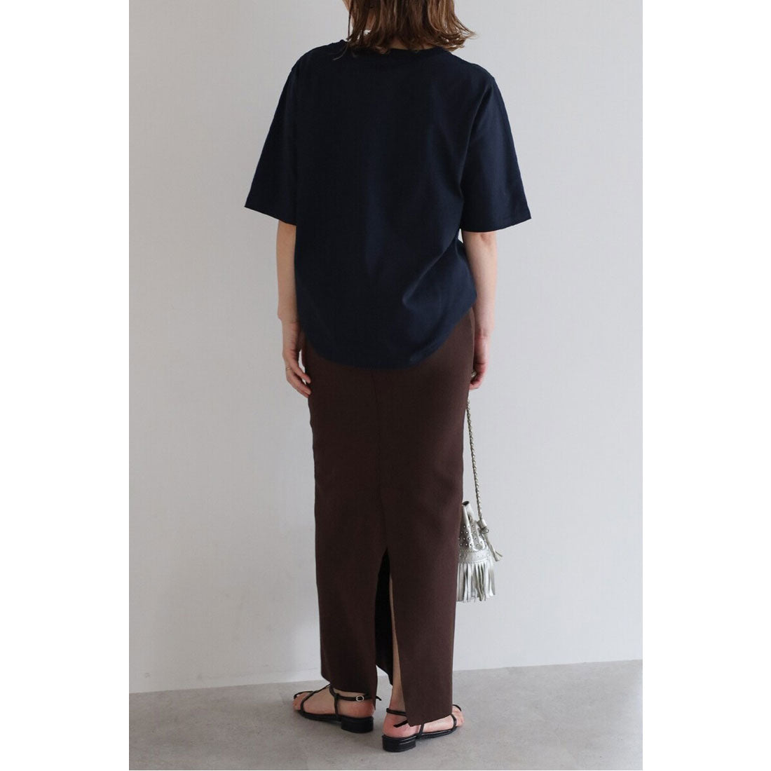 ボンジュールサガン BONJOUR SAGAN パール付きロゴ半袖Tシャツ (DARK-NAVY) DARK-NAVY