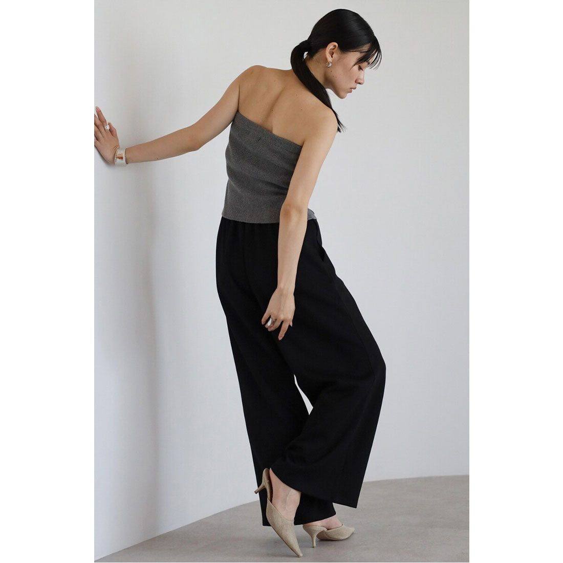 ボンジュールサガン BONJOUR SAGAN mini pocket knit bustier / ミニポケットニットビスチェ (OFF-WHITE) OFF-WHITE