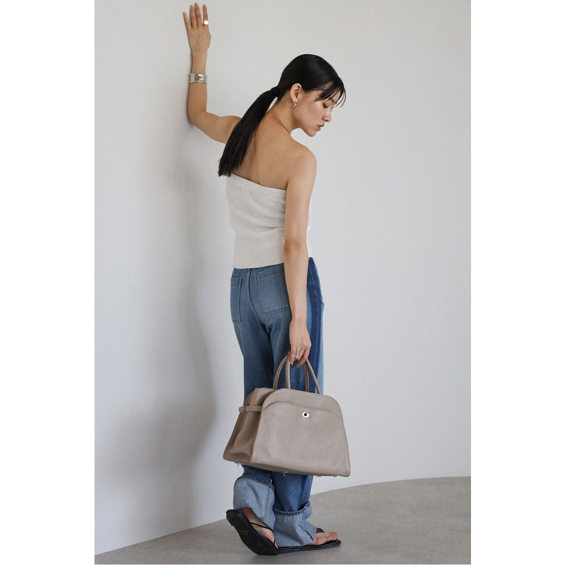 ボンジュールサガン BONJOUR SAGAN mini pocket knit bustier / ミニポケットニットビスチェ (OFF-WHITE) OFF-WHITE