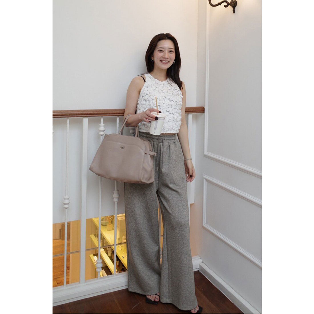 ボンジュールサガン BONJOUR SAGAN marshmallow sweat straight pants / マシュマロスウェットストレートパンツ (OFF-WHITE) OFF-WHITE